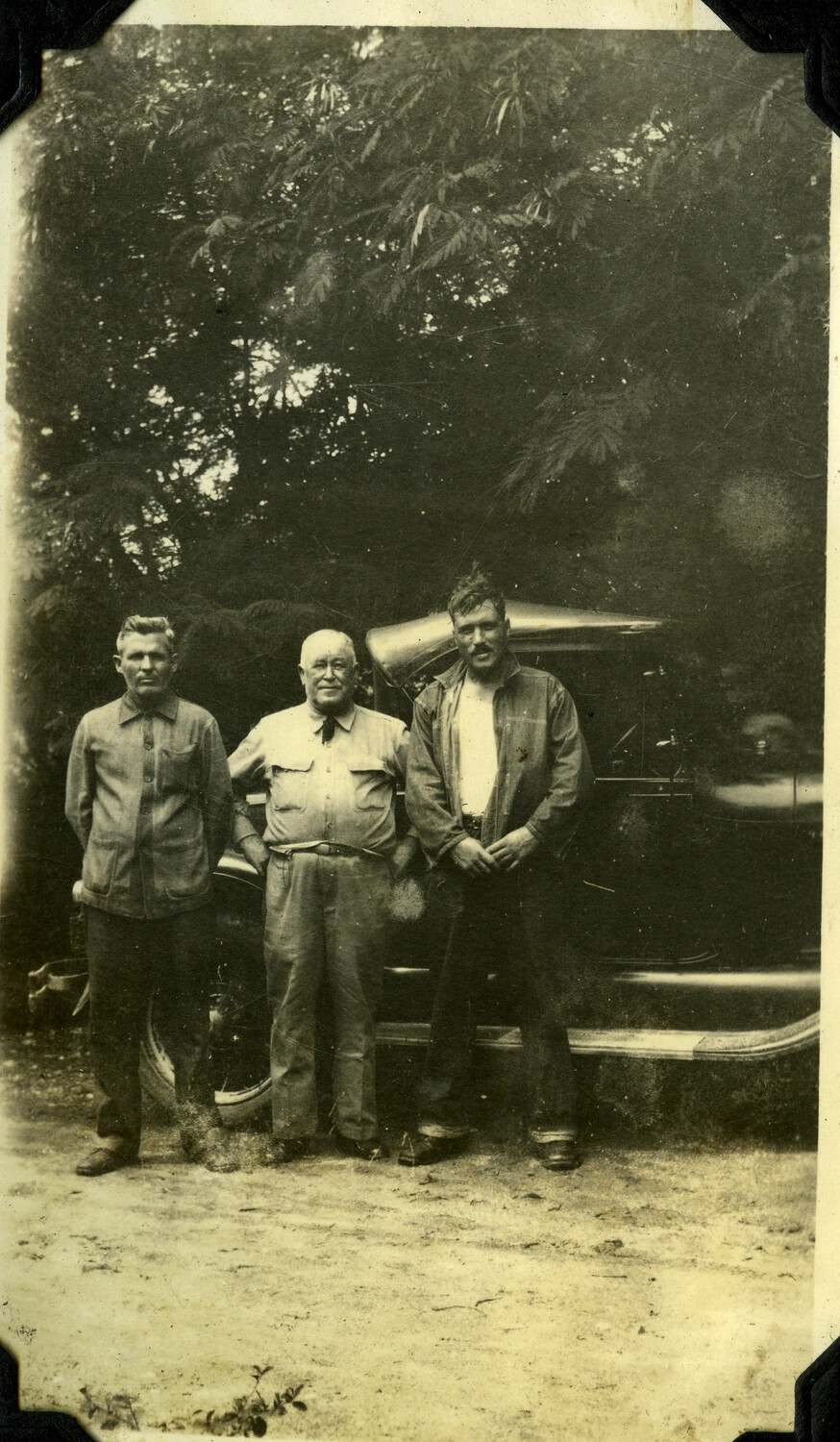 Three Men with Vintage Automobile, Manila Area, Philippines, c. 1930s
