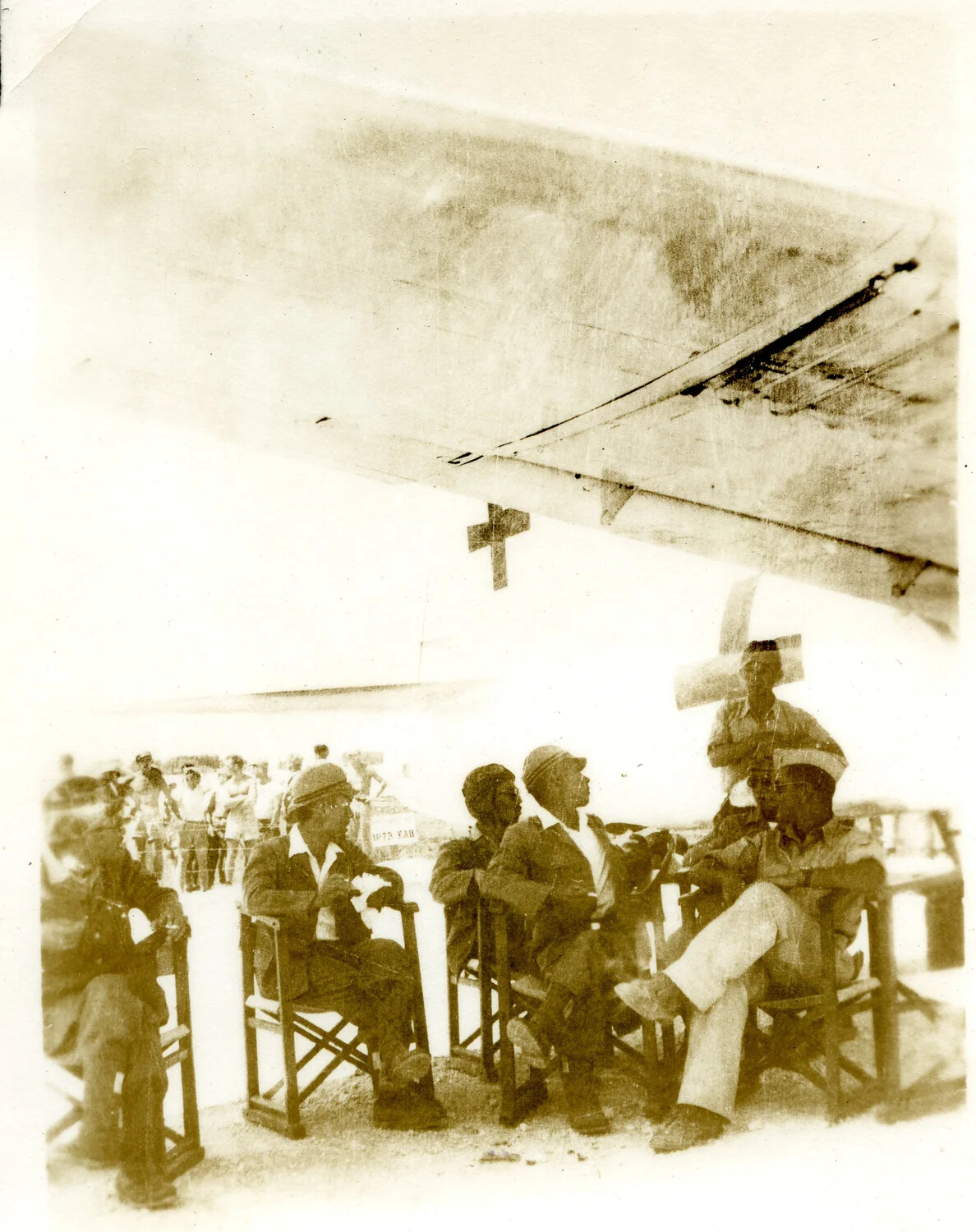 American Servicemen Await the Japanese Surrender Envoy Arrival, Ie Shima Airfield, August 1945