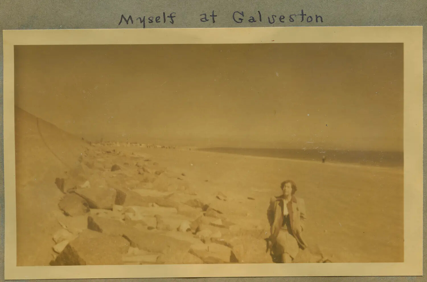 "Myself at Galveston" - Personal Snapshot on the Galveston Seawall/Jetty, Texas
