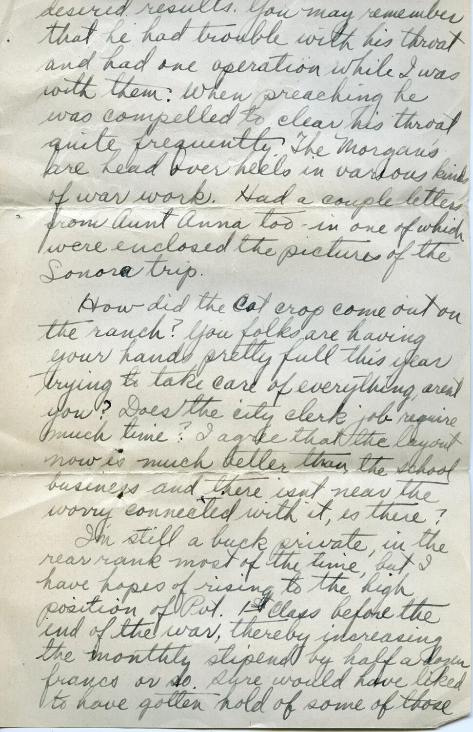 Handwritten WWI Letter, Page 7E - Private Willis W. Wagener Correspondence