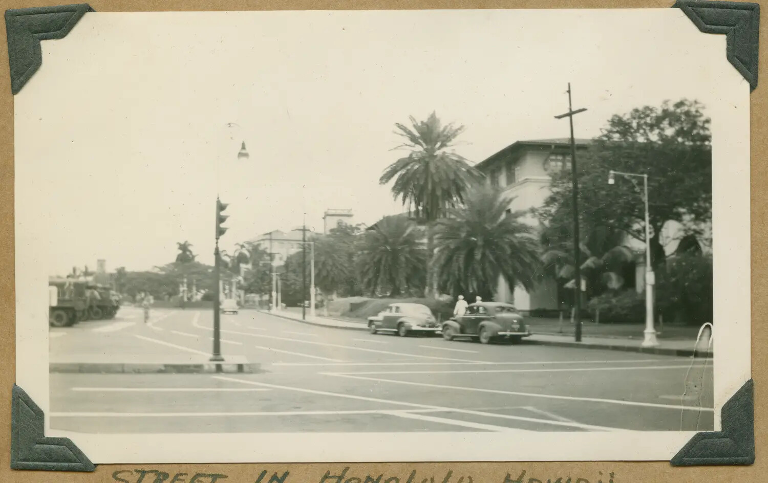 Street Scene in Honolulu, Hawaii, World War II Era