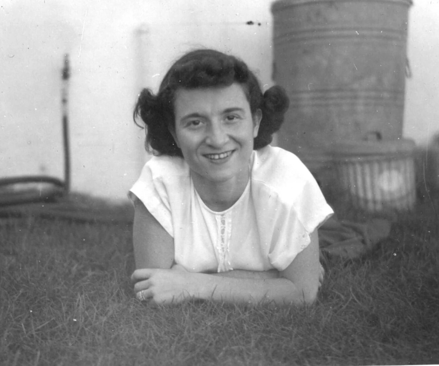 Informal Portrait of a Young Woman on a Lawn, Mid-20th Century