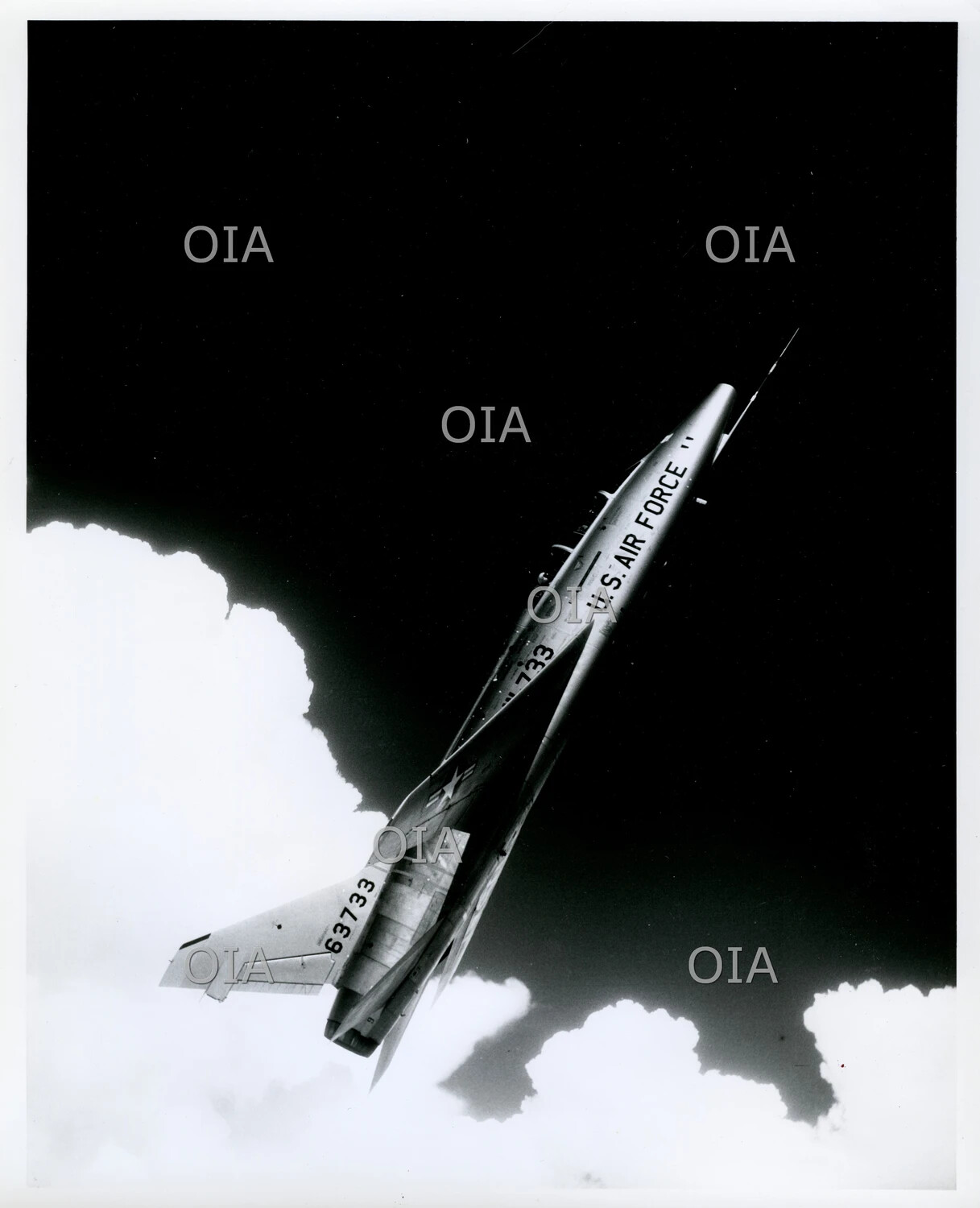 U.S. Air Force Delta-Wing Interceptor in Steep Climb