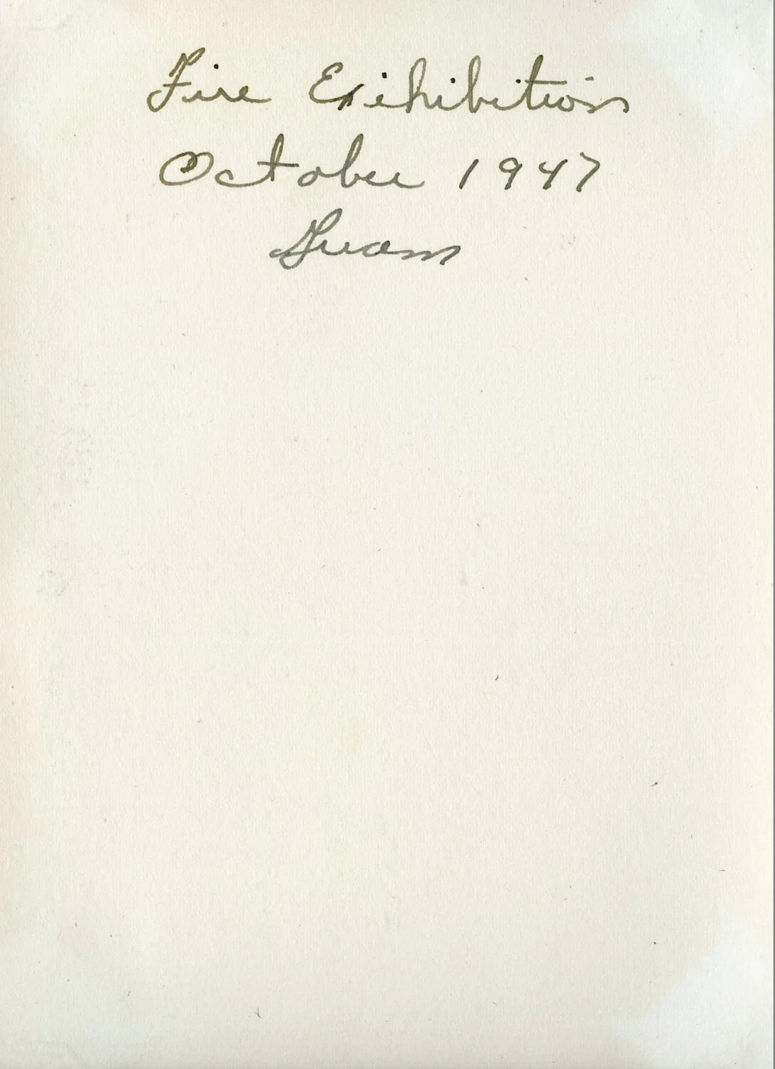 Album Page Caption: 'Fire Exhibition, October 1947, Guam'