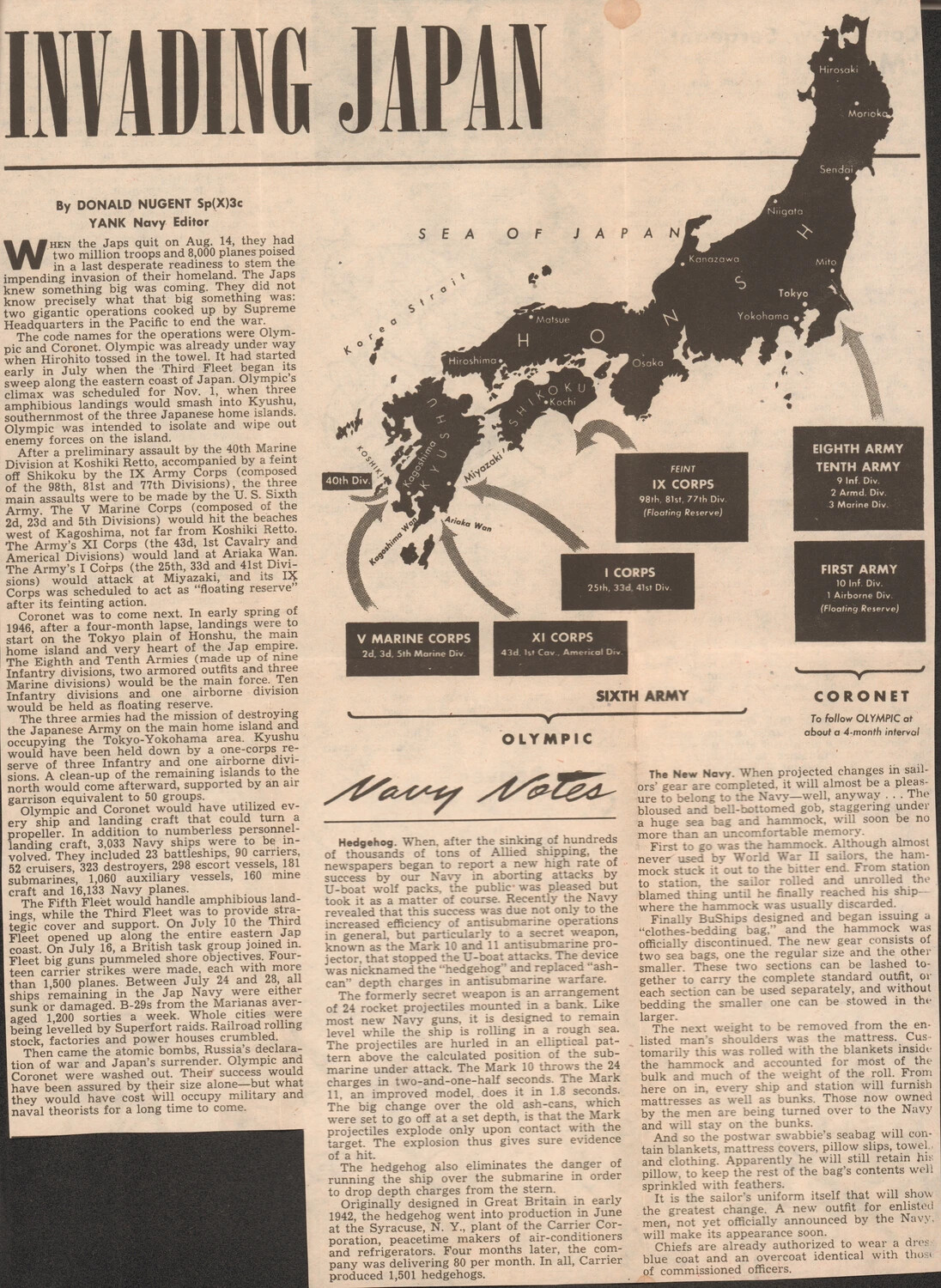 'Invading Japan' – YANK, The Army Weekly Feature Article on Operations Olympic and Coronet, 1945