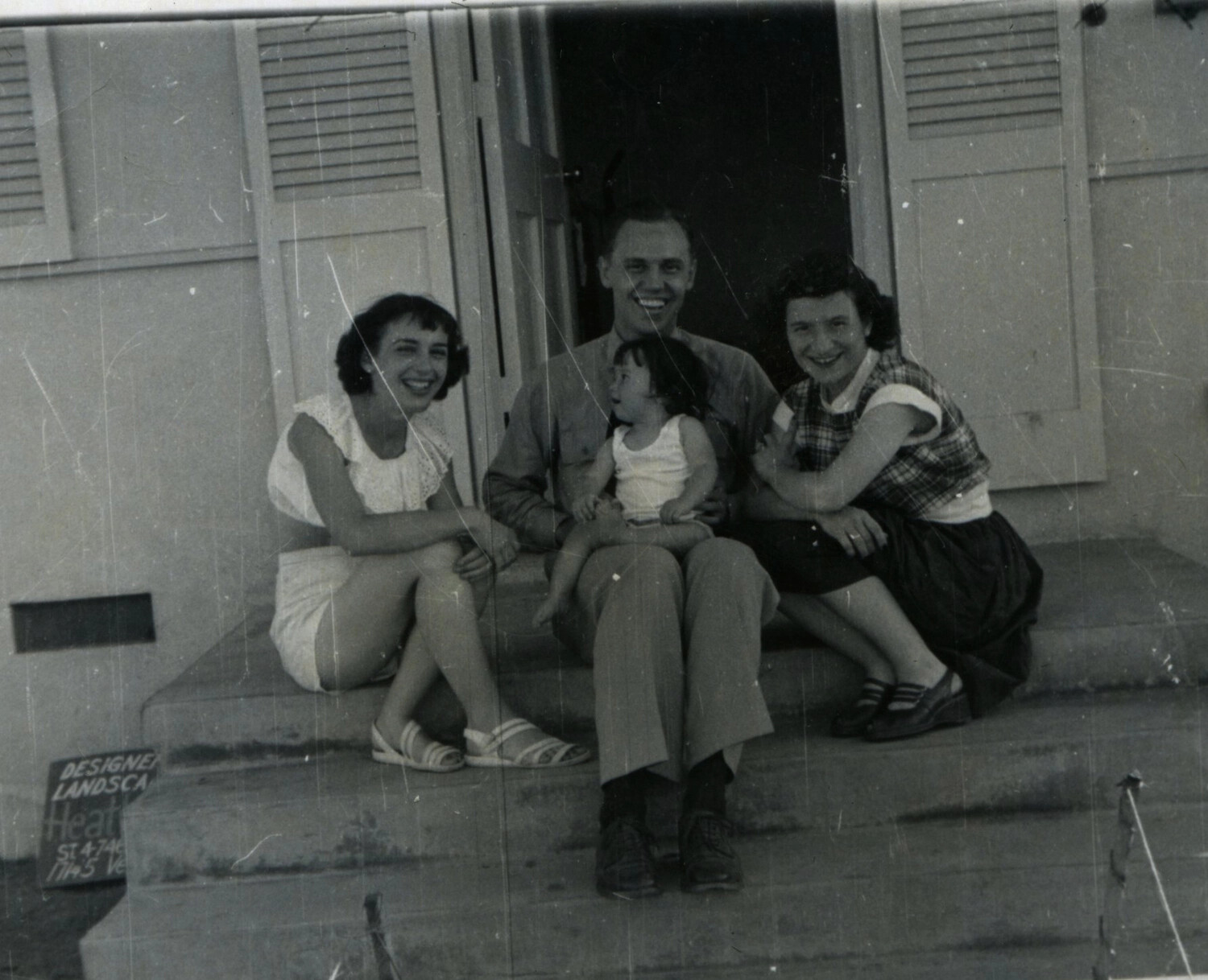 Family Portrait on Porch Steps, Early 1950s -- Personal Collection of a Korean War-Era Naval Officer