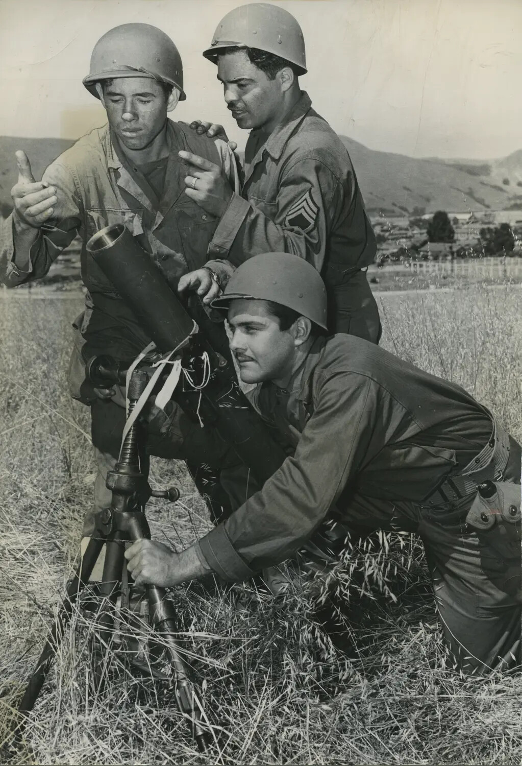 159th Infantry Regiment Soldiers with 81mm Mortar, Camp San Luis Obispo, July 1948