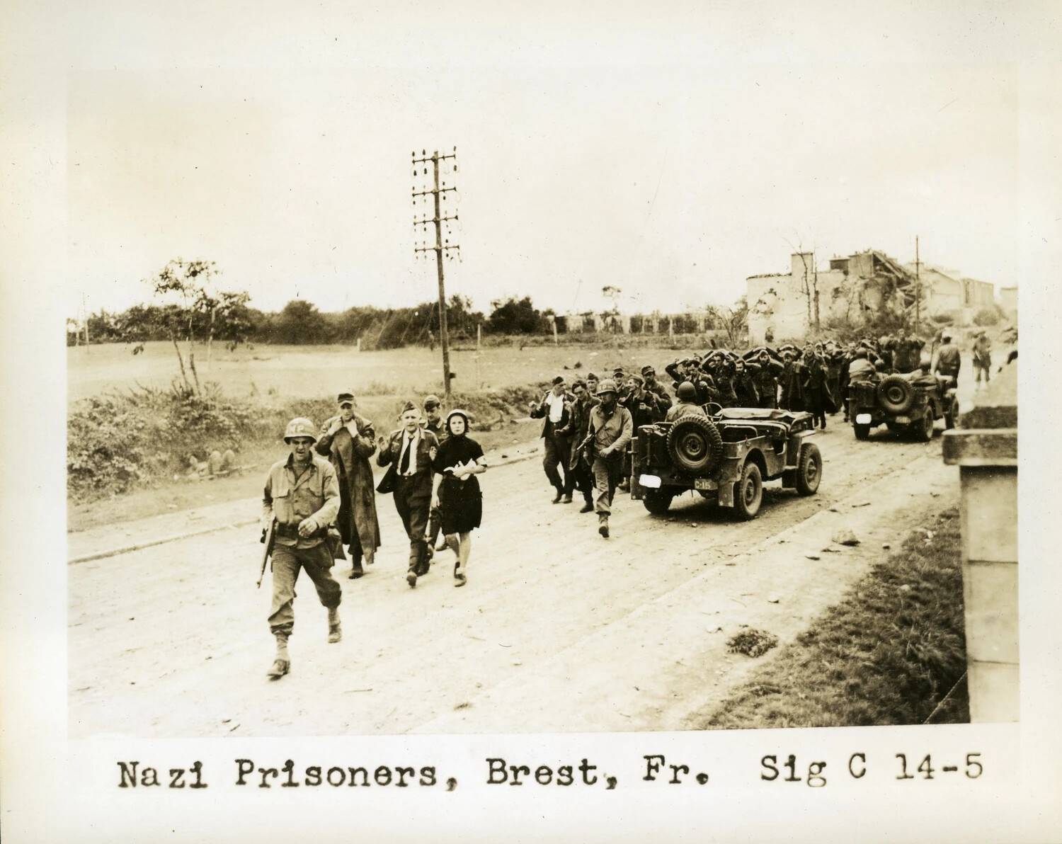 Nazi Prisoners of War Marched Through Brest, France, 1944