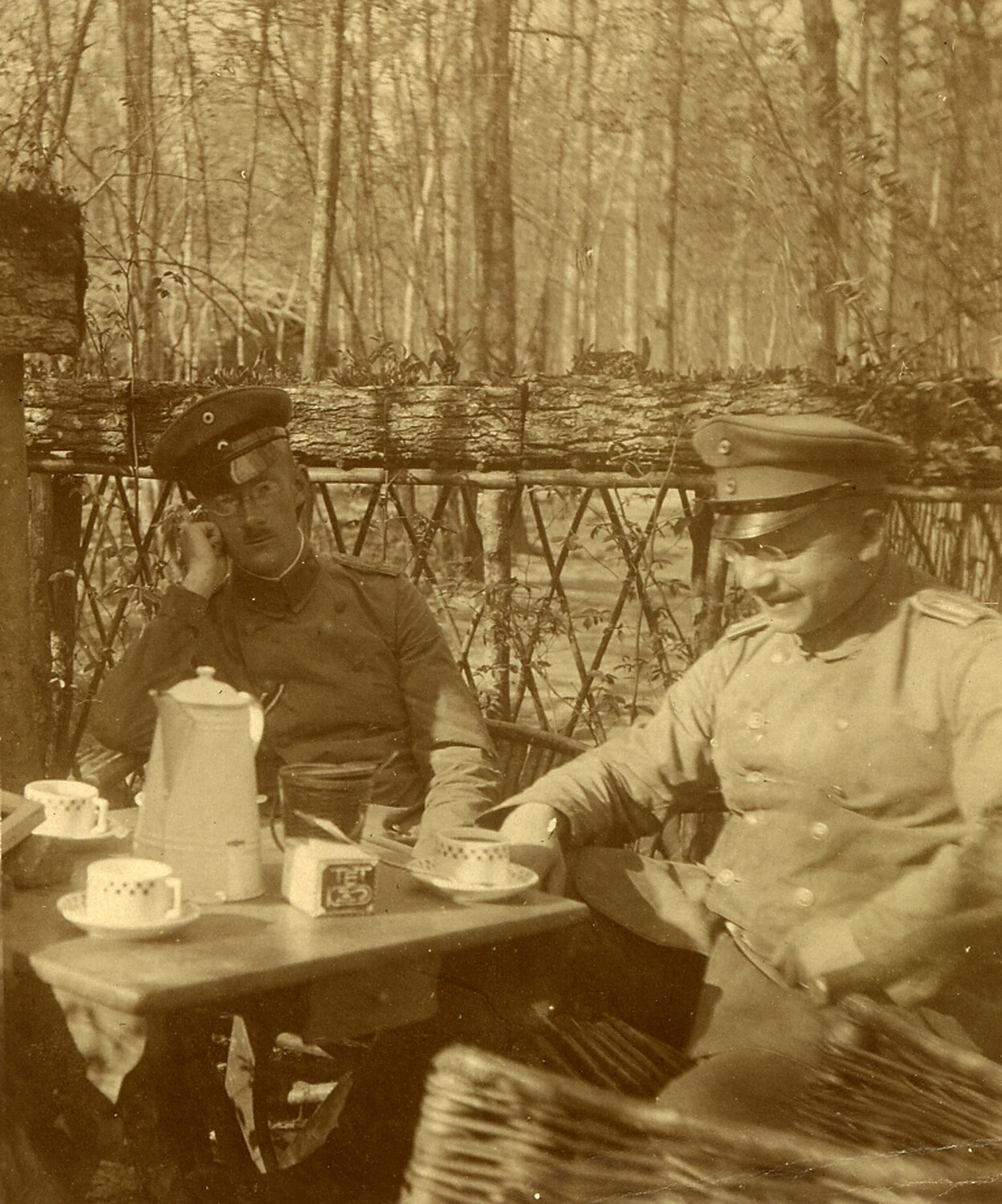 German Army Officers Taking Coffee at a Rear-Area Camp, World War I