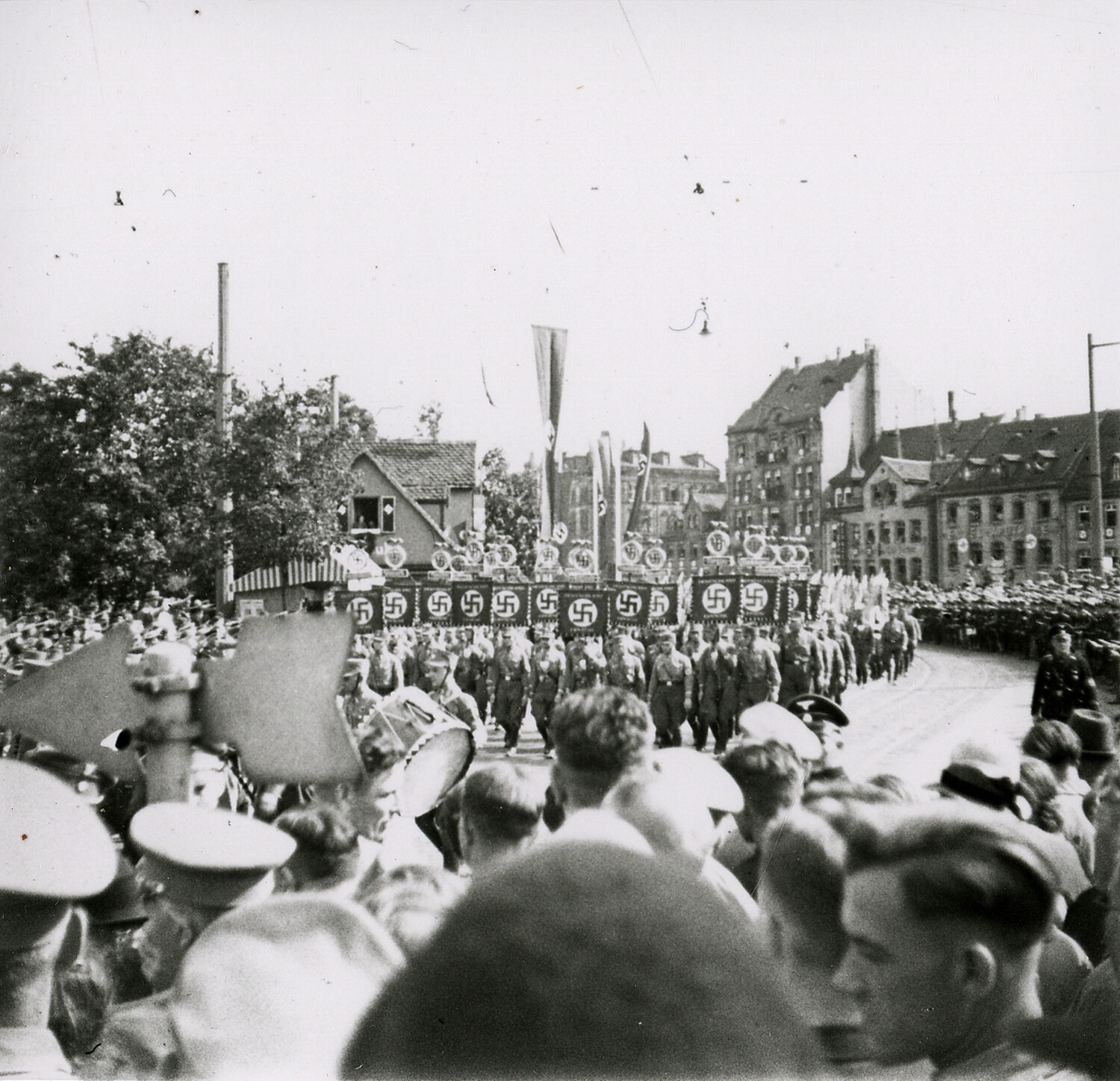 Nazi Party Rally Procession Through Nuremberg Streets, c. 1935-1938