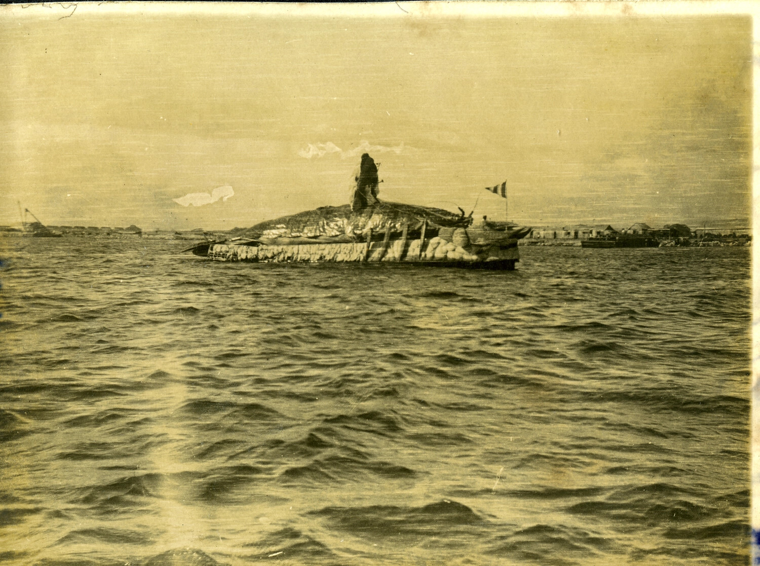 Capsized Ship Wreck in Philippine Harbor, Carl Stone Album, Early 1900s
