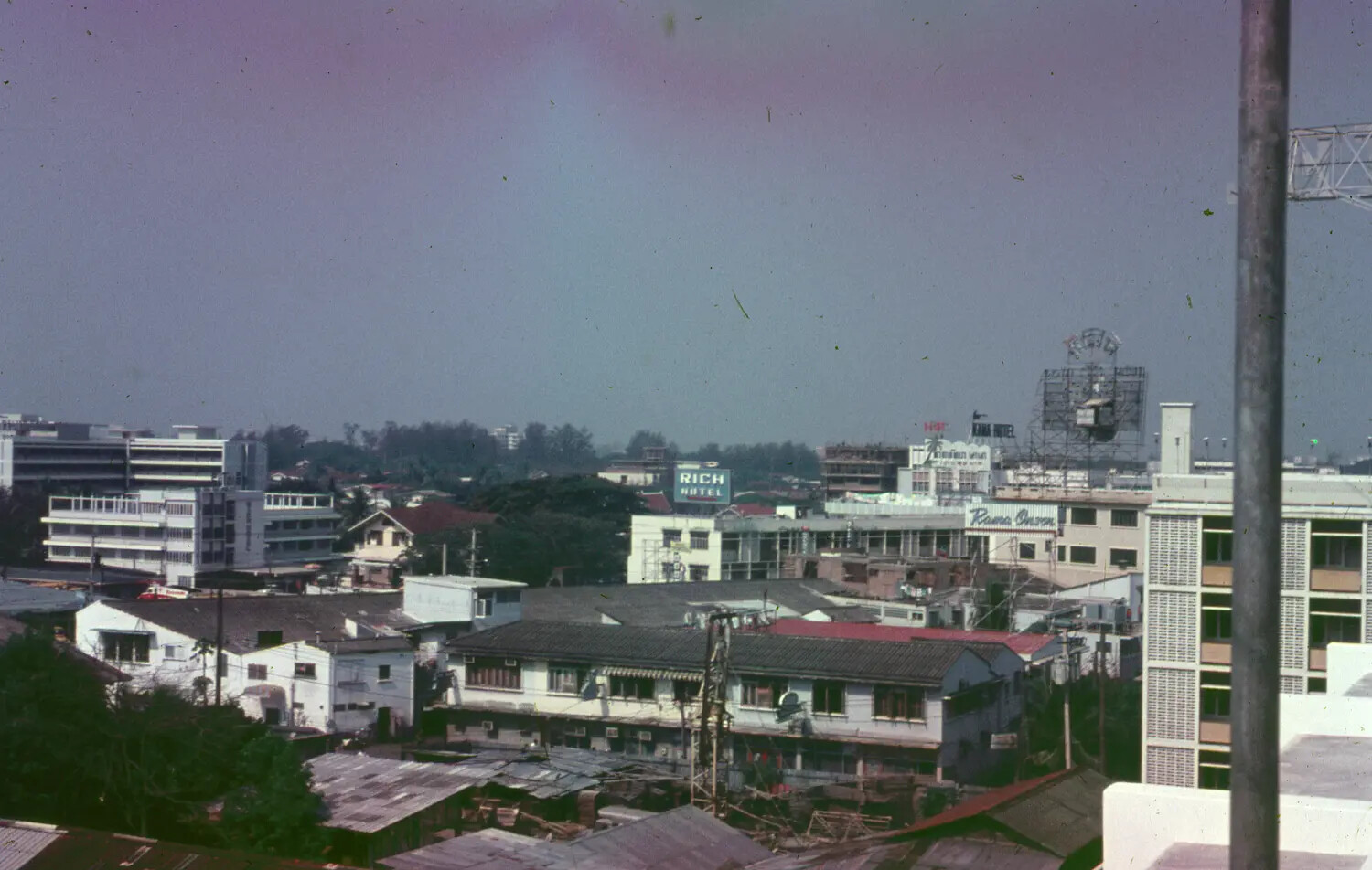City Skyline with Hotel Signage, Likely Bangkok, Thailand, 1965, from a 3rd Tactical Fighter Wing Serviceman's Collection