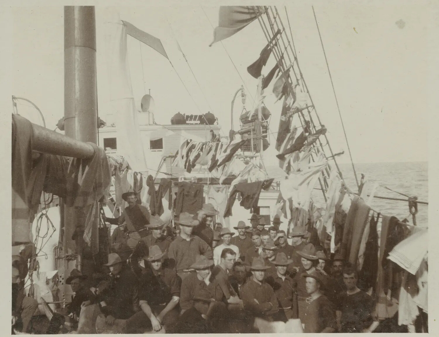 U.S. Army Troops Aboard Transport Ship En Route to the Philippines, c. 1898-1900