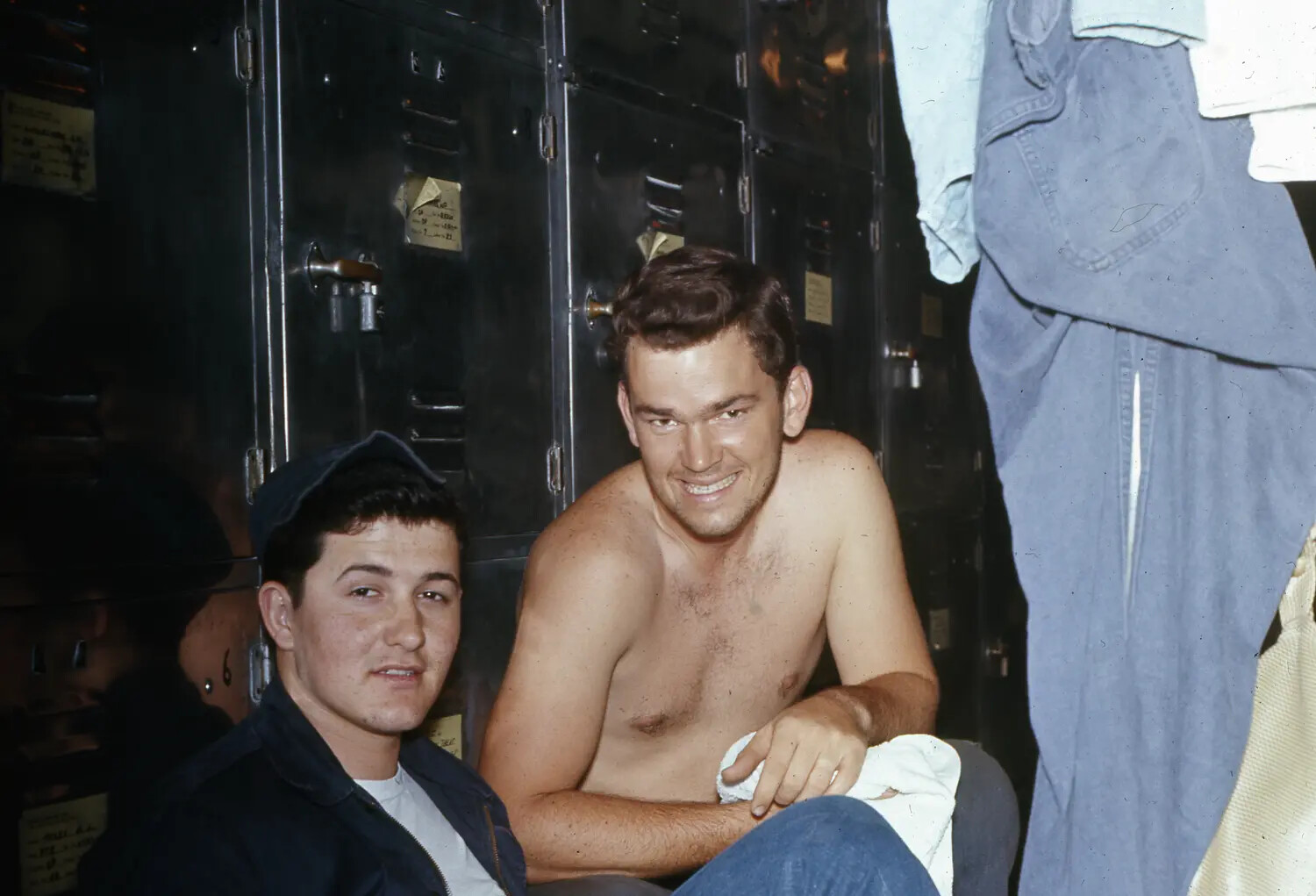 Two Sailors in Berthing Compartment, USS Ticonderoga, Vietnam War Era