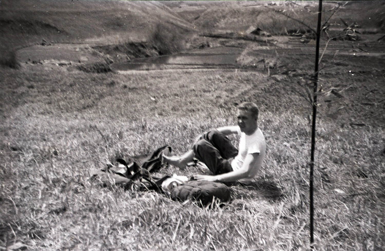 Soldier of the 187th Airborne Regimental Combat Team Resting in the Field, Korea