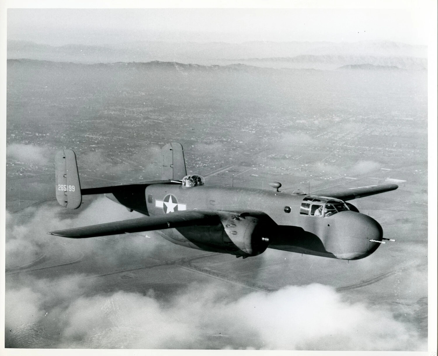 North American B-25 Mitchell Medium Bomber in Flight, Tail Number 265199