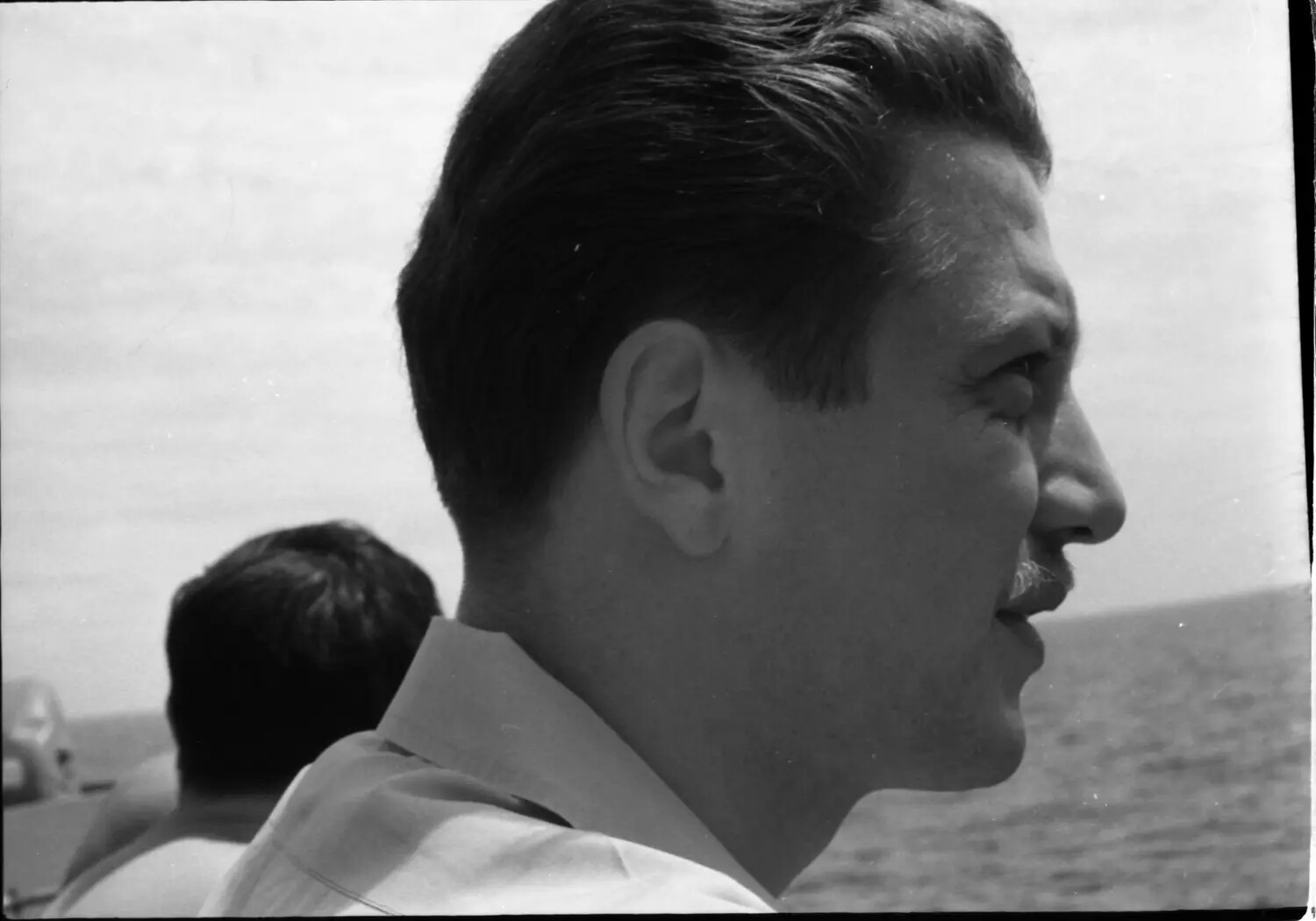Crewman in Profile Aboard USS Ticonderoga, Vietnam War Era