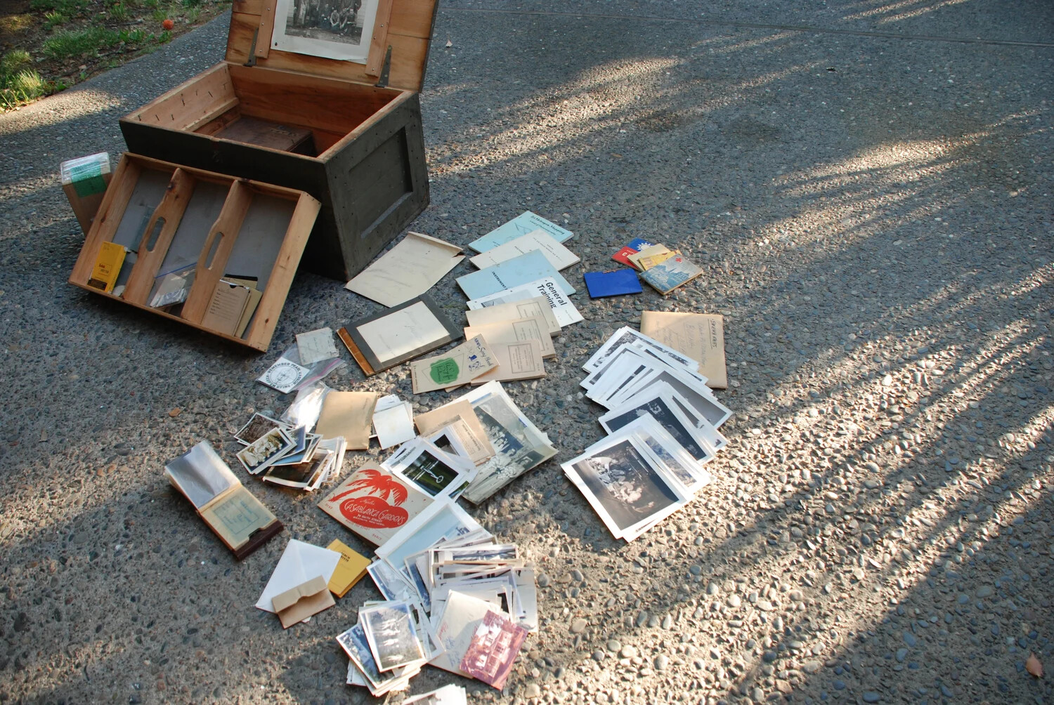 Contents of WWII China-Burma-India Collection Wooden Storage Box, Laid Out for Review