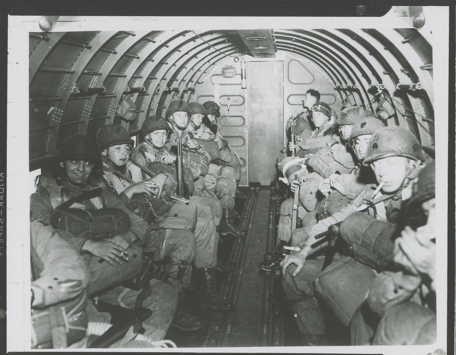 101st Airborne Division Paratroopers Aboard a C-47 Skytrain Prior to a Combat Jump, WWII
