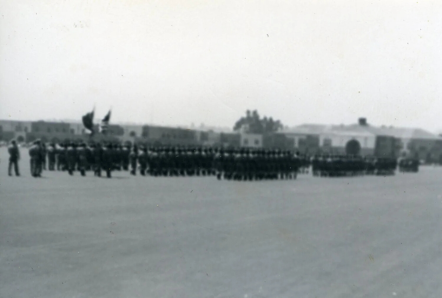 Marine Formation on Parade Ground, VMF-214 Album, 1945