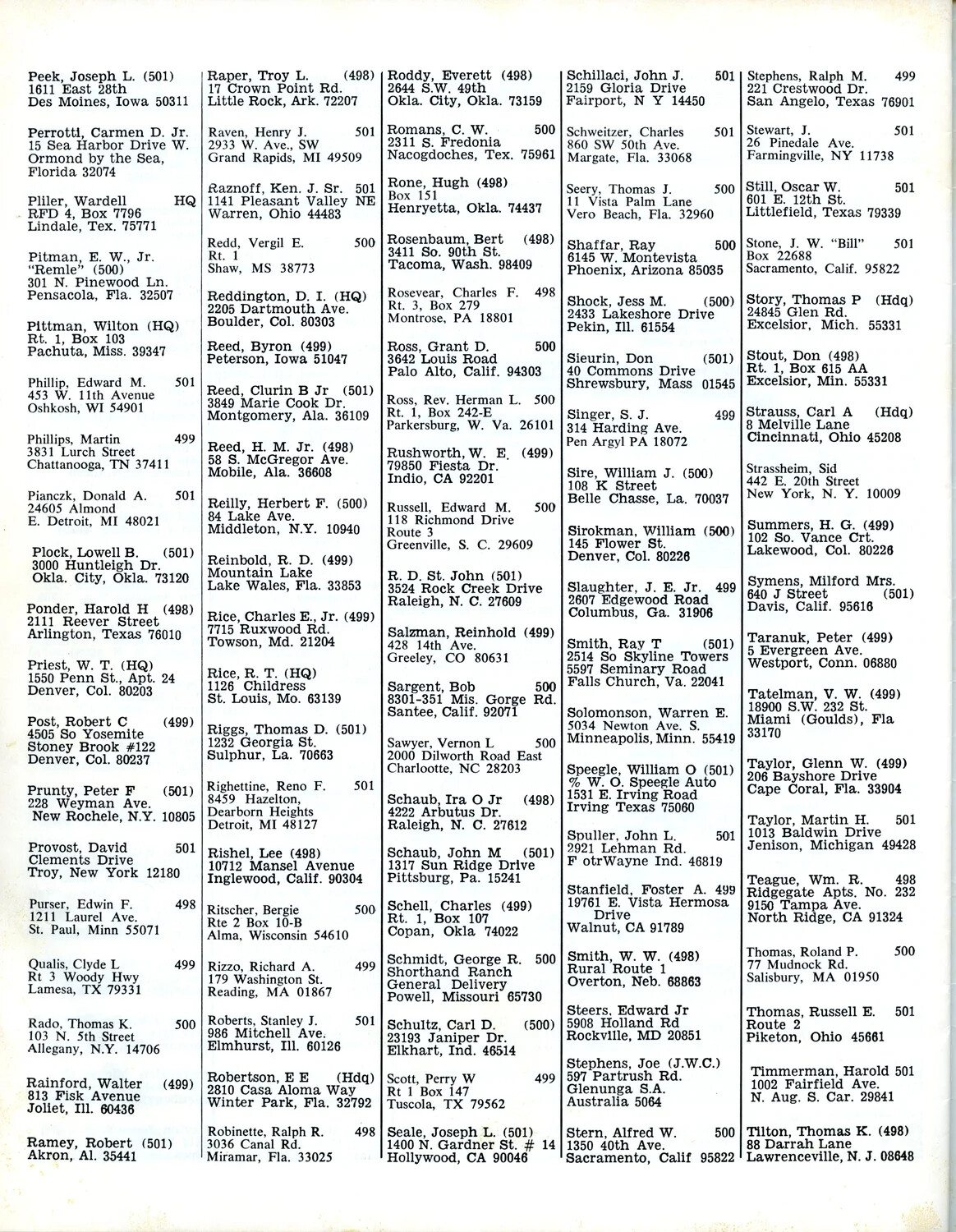345th Bombardment Group ('Air Apaches') Veterans Association Member Roster, Air Apache Journal, 1979