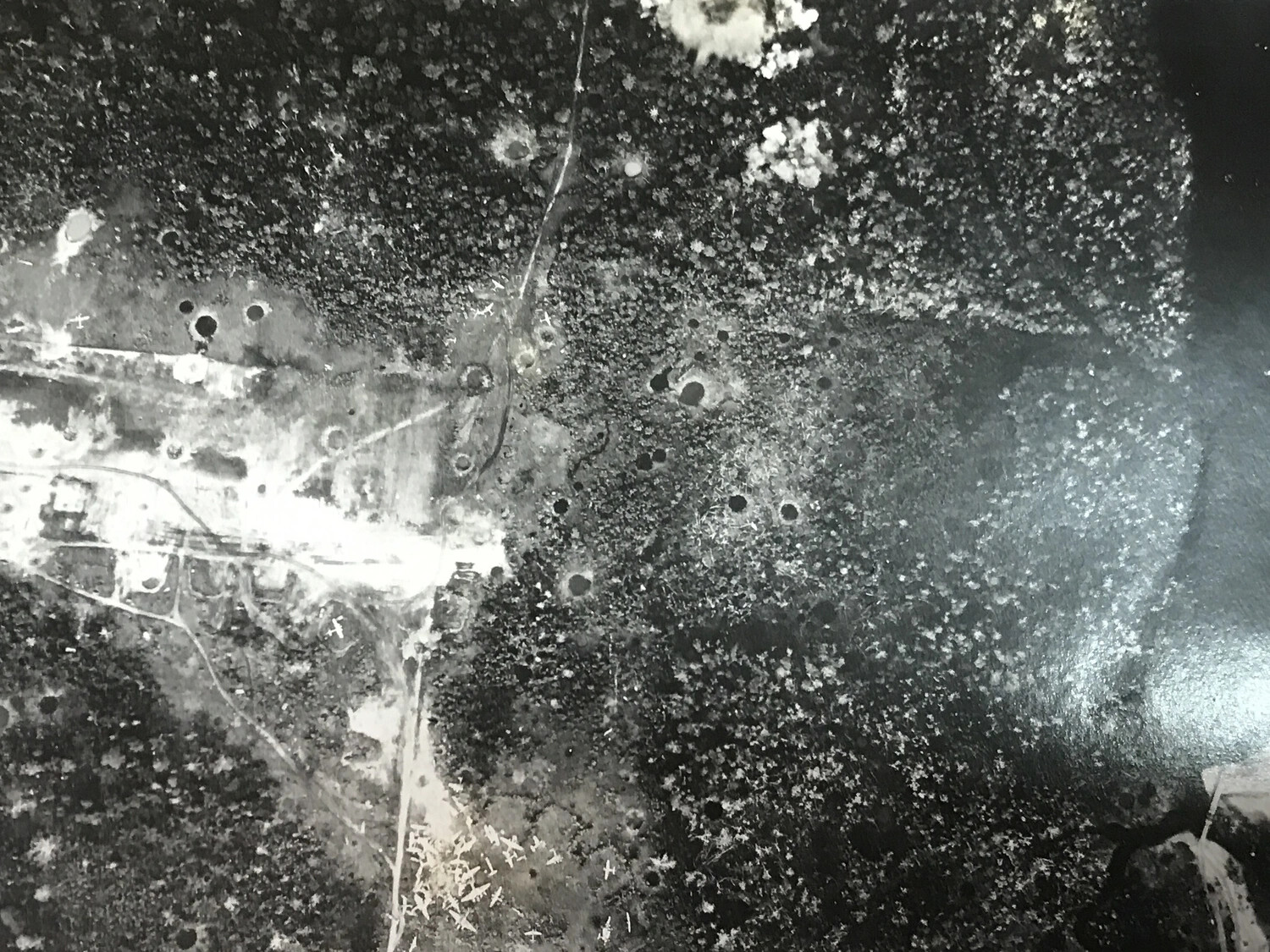 Medium-Altitude Aerial Photograph of Bombing Raid over Wewak, New Guinea
