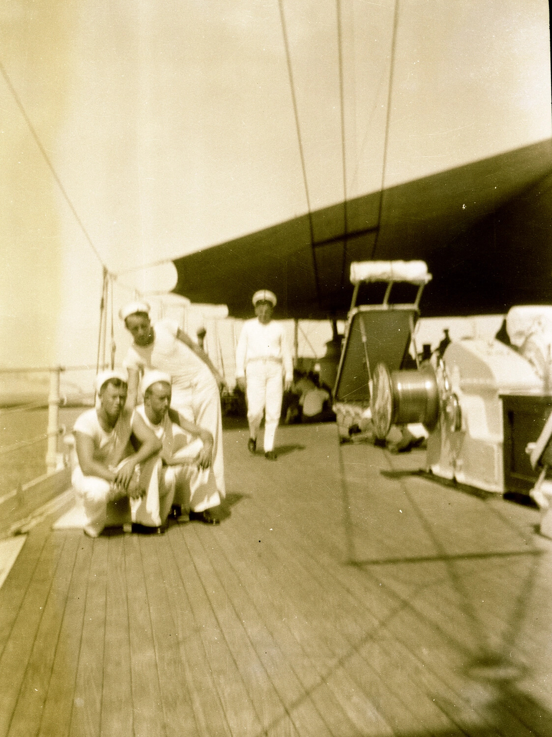 U.S. Navy Sailors on Deck, China Station, Pre-WWII (1930s)