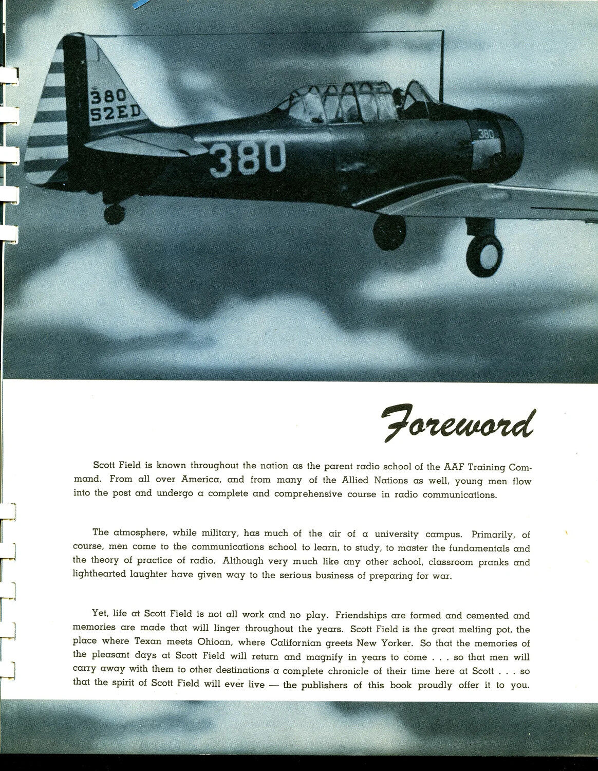 Foreword Page: Training Aircraft in Flight and Publisher's Introduction, Scott Field Yearbook