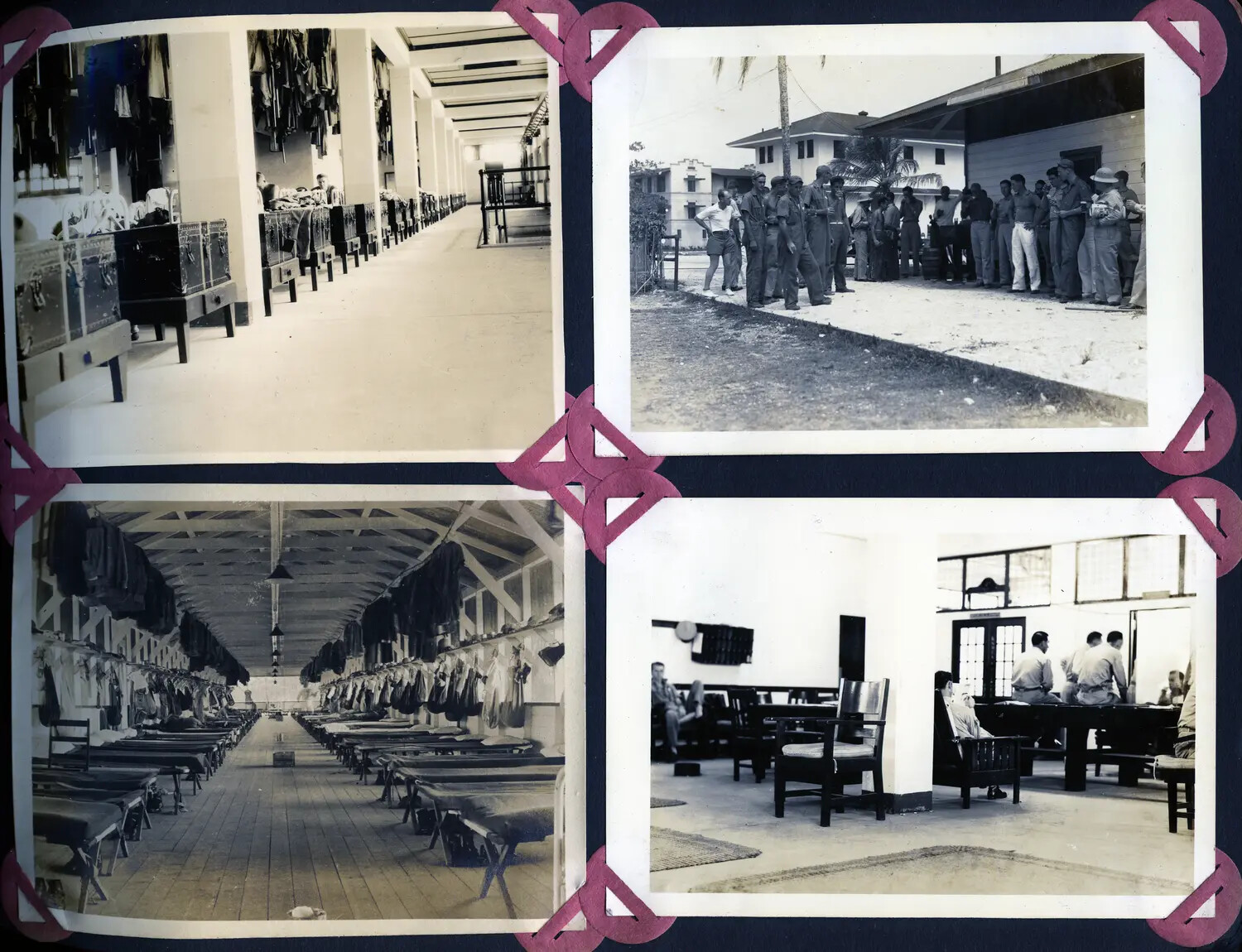 Album Page: Barracks and Day Room Life, U.S. Army Canal Zone Garrison, WWII