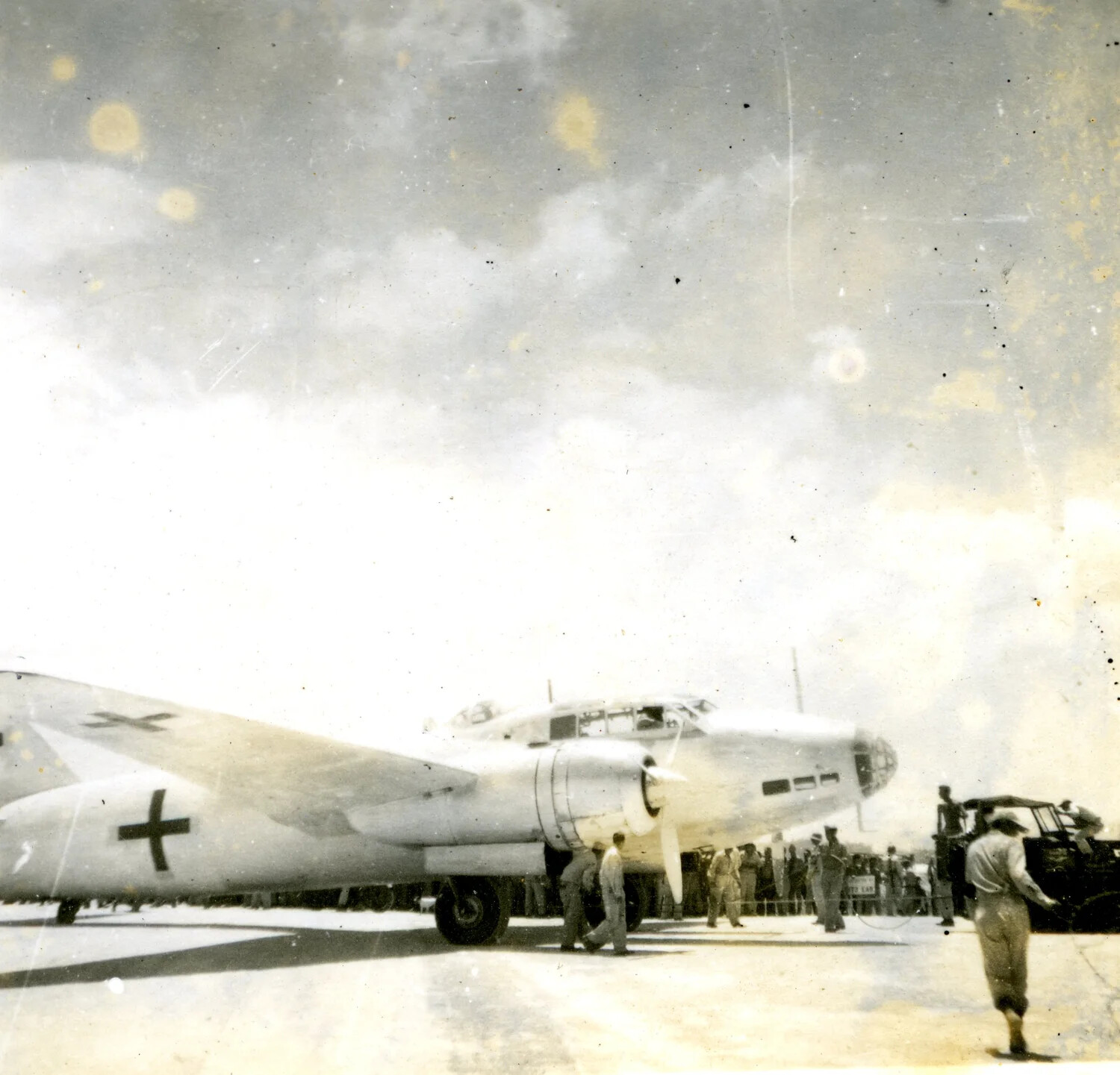 Mitsubishi G4M 'Betty' Bomber with Green Cross Truce Markings, Ie Shima Airfield, August 1945