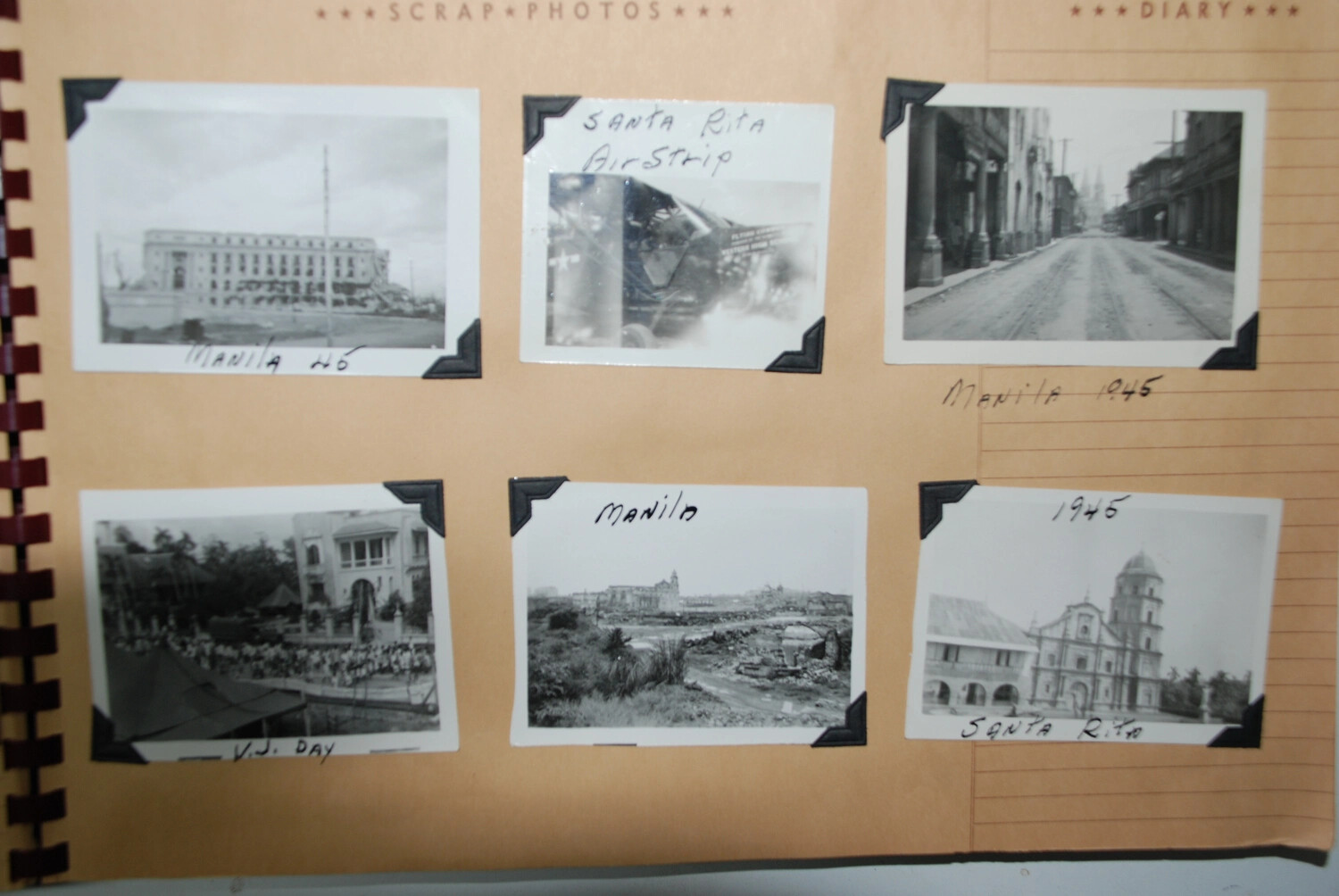 Scrapbook Page: Manila, Santa Rita, and V-J Day, Philippines, 1945-1946, Jack T. Kelley Collection