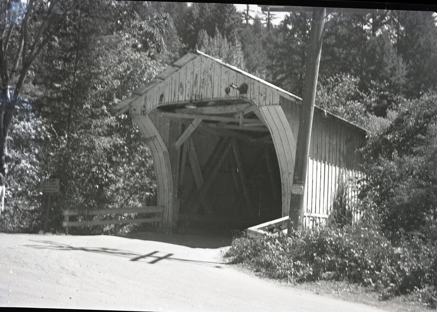 Wooden Covered Bridge in Forest Setting, Joe Vieira Photo Collection
