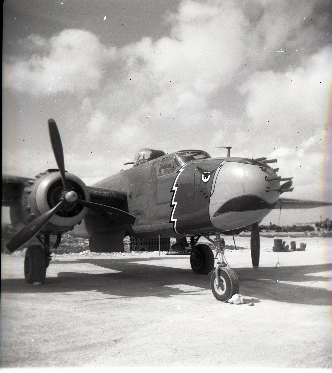 B-25 Mitchell Strafer with Shark-Mouth/Lightning Nose Art, 345th Bomb Group, Ie Shima
