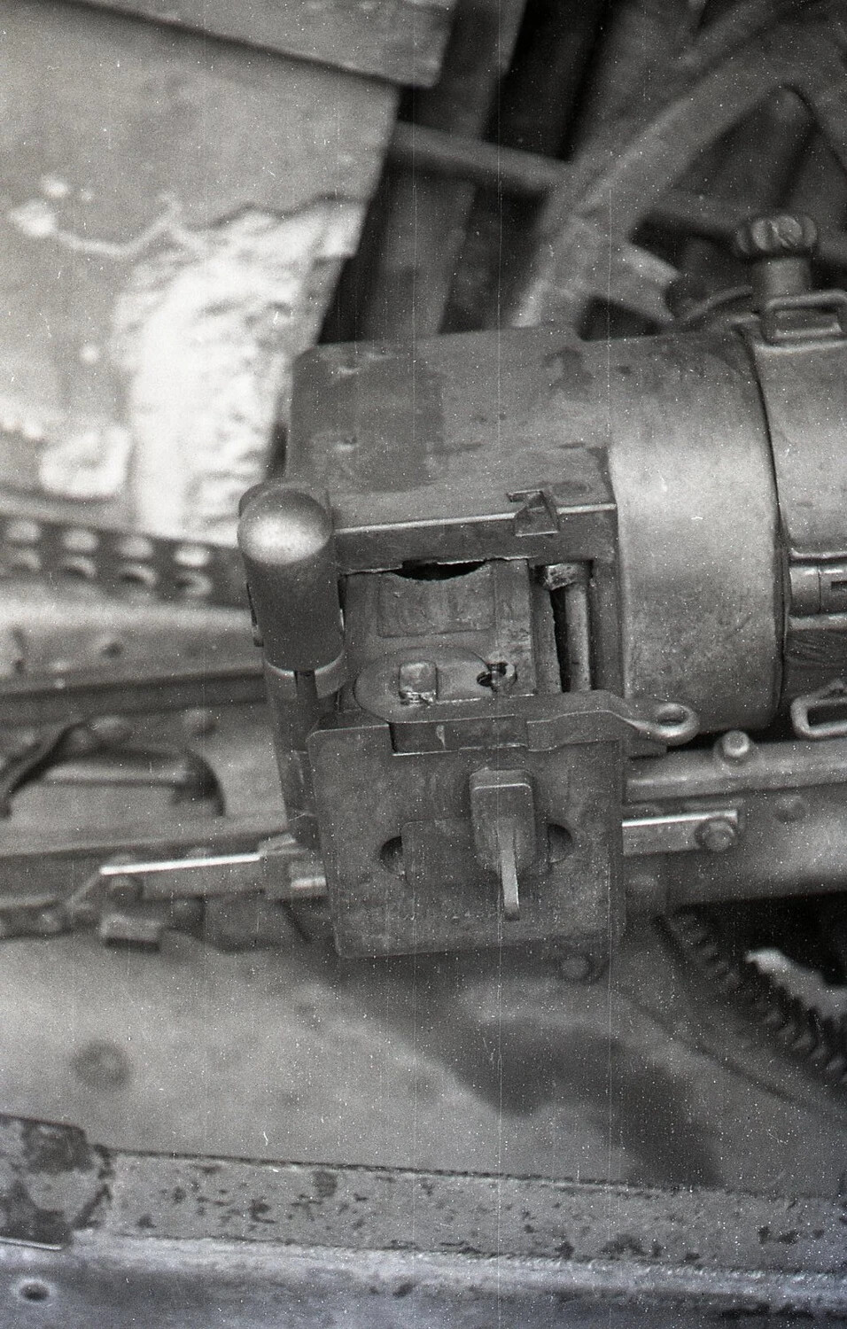 Close-up of Machine Gun Breech and Charging Mechanism, WWII Pacific Theater