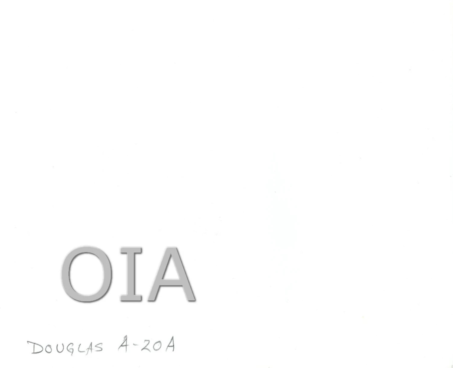 Verso (Reverse Side) of Photographic Print - Handwritten Caption 'Douglas A-20A'