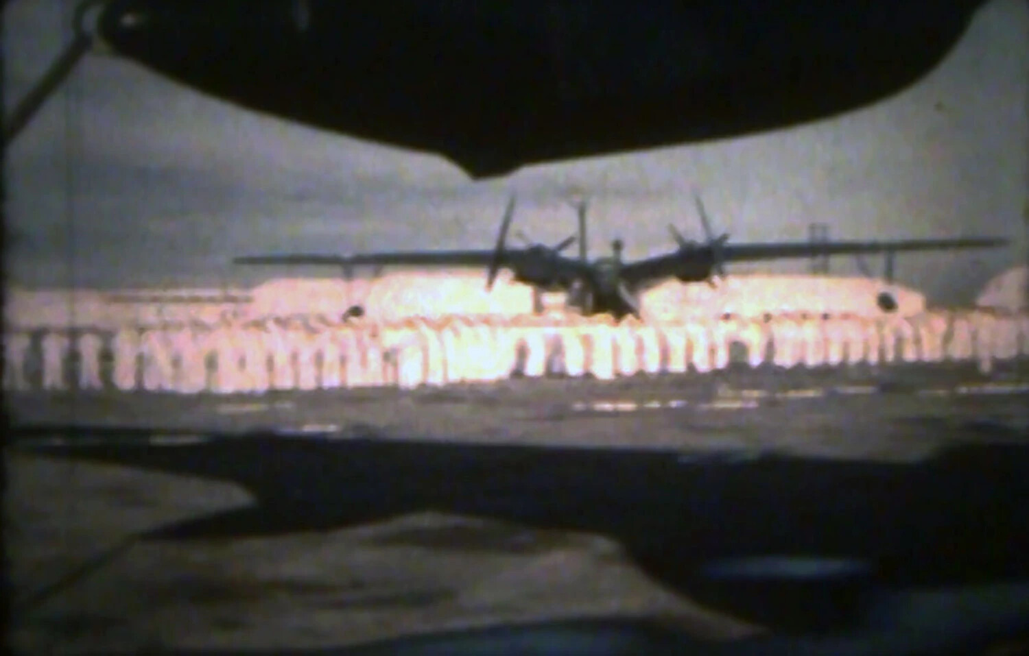 Twin-Boom Aircraft Over a Barrage of Water Impacts, NAS Kaneohe Interview Materials