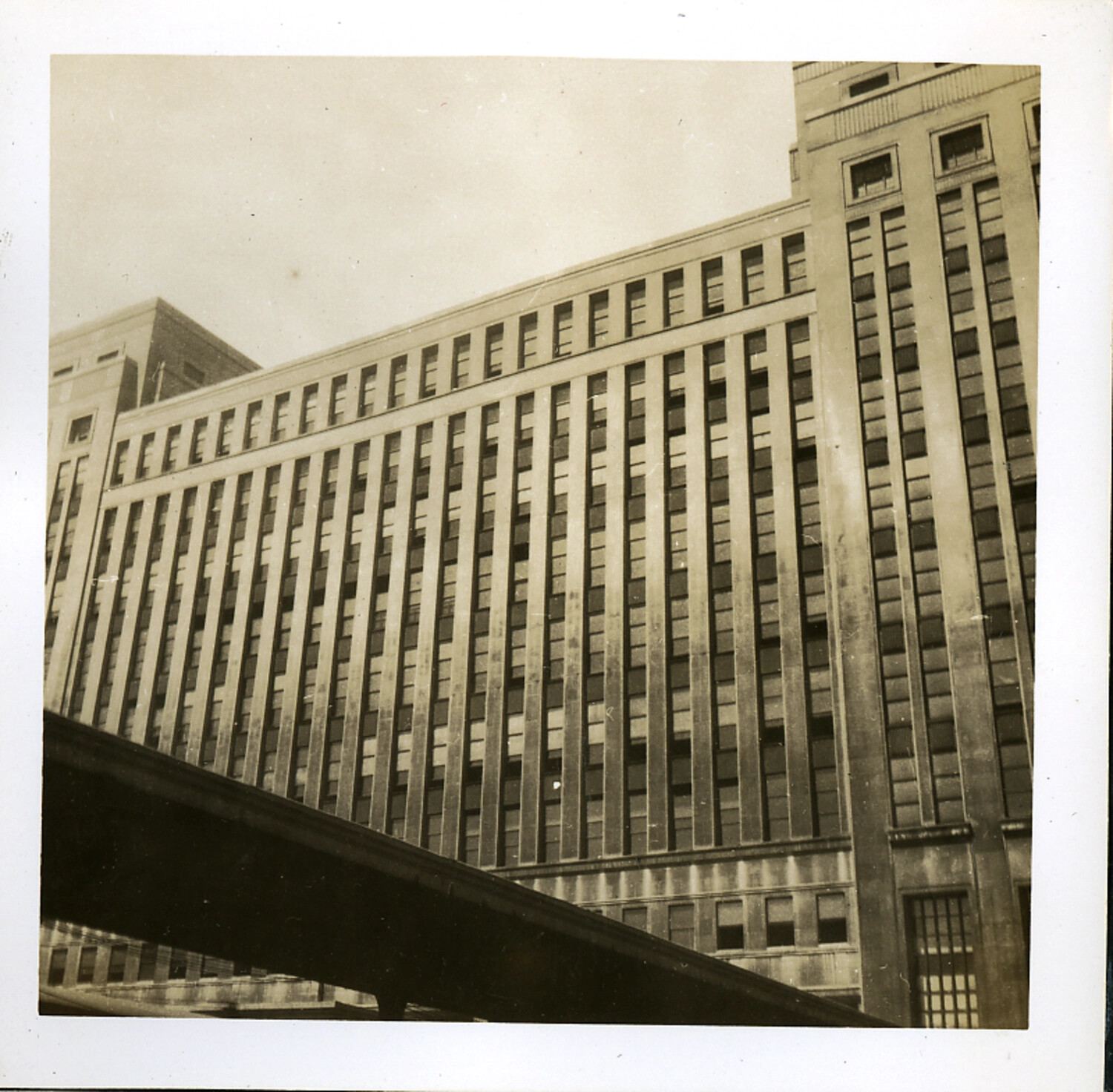 Large Urban High-Rise Building Viewed from Street Level, American City