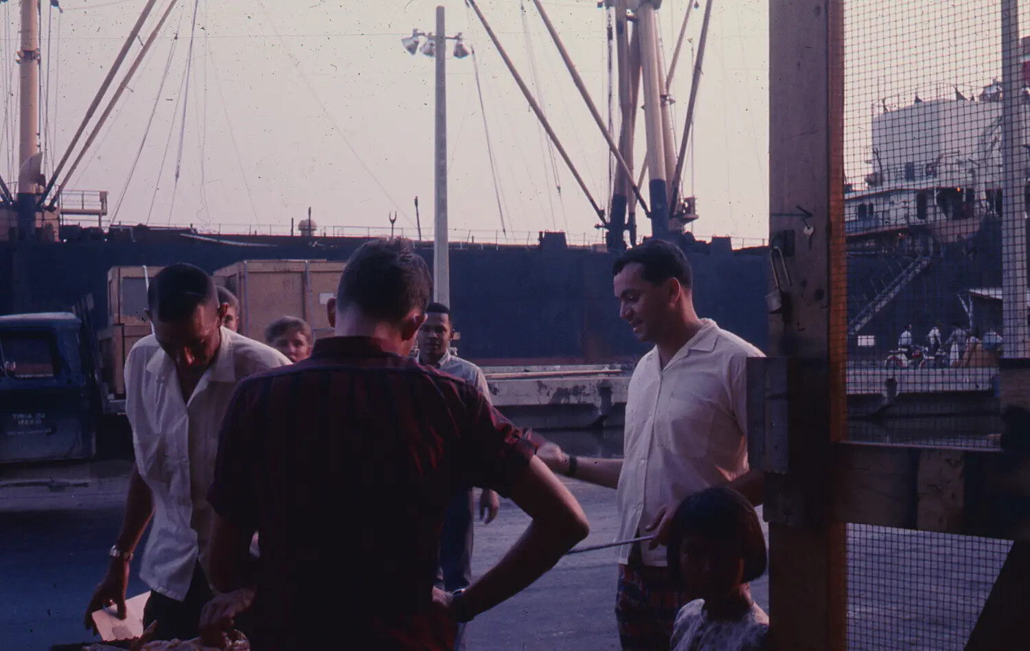 Dockside Gathering at Vietnamese Harbor, 1968 Tet Offensive Era
