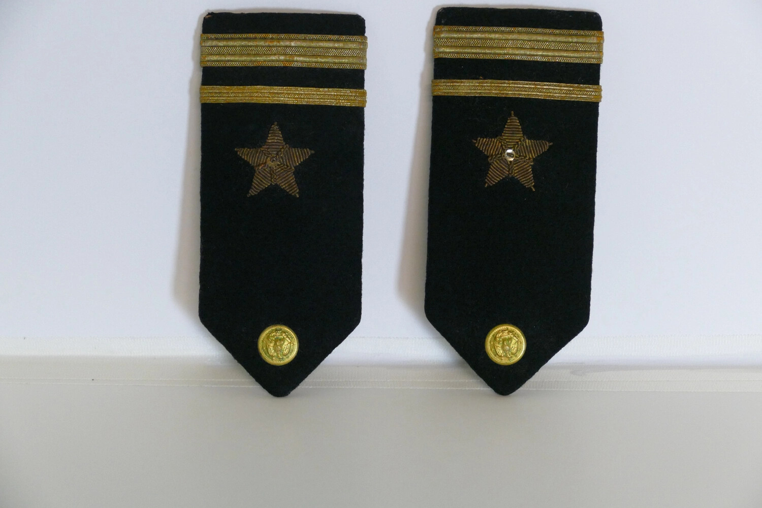 US Navy Lieutenant's Shoulder Boards (Hard Boards) with Line Officer Star, Lt. Bancroft Collection