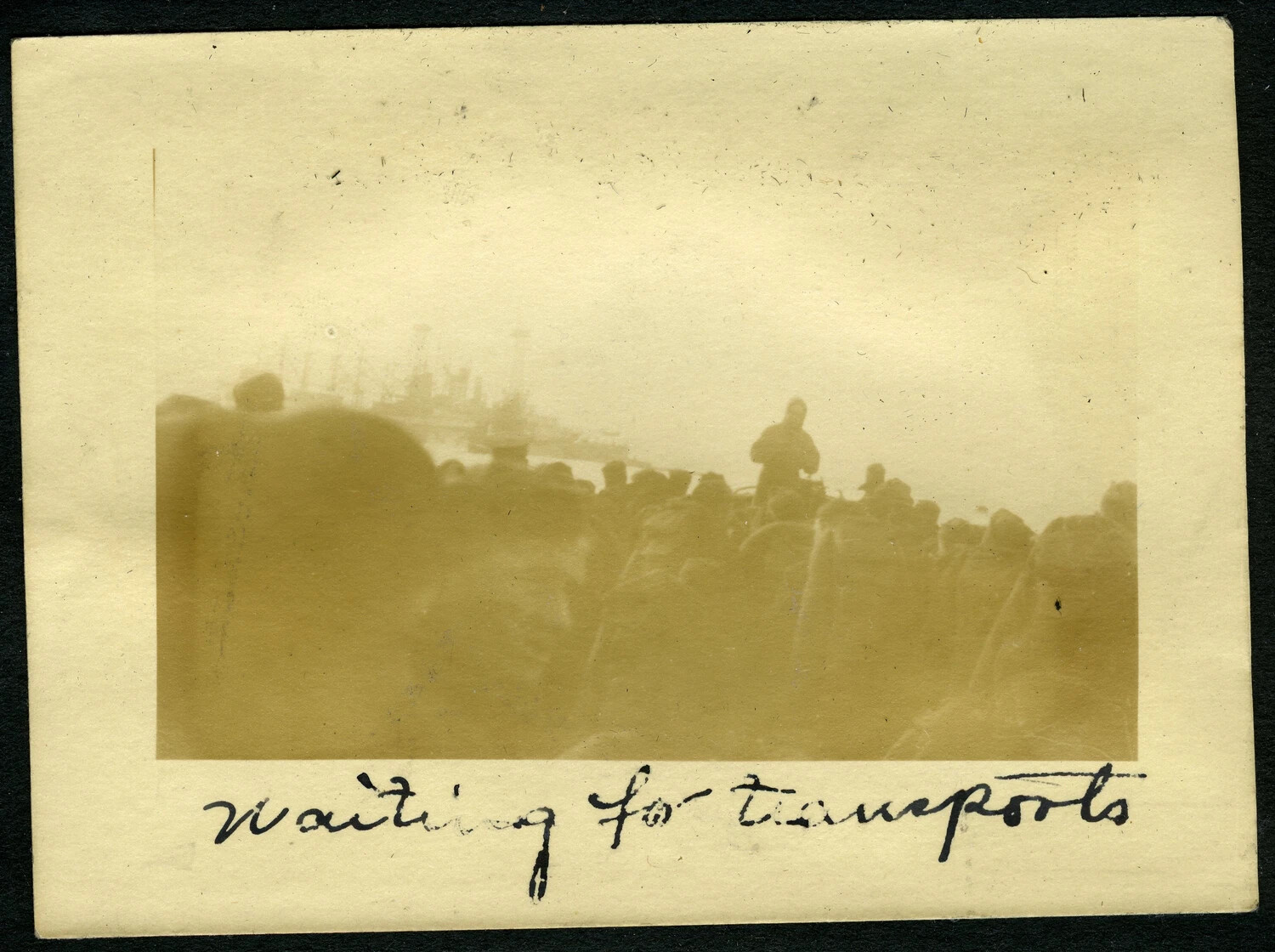 "Waiting for Transports" — American Troops Massed at a French Embarkation Port, World War I, c. 1917-1919