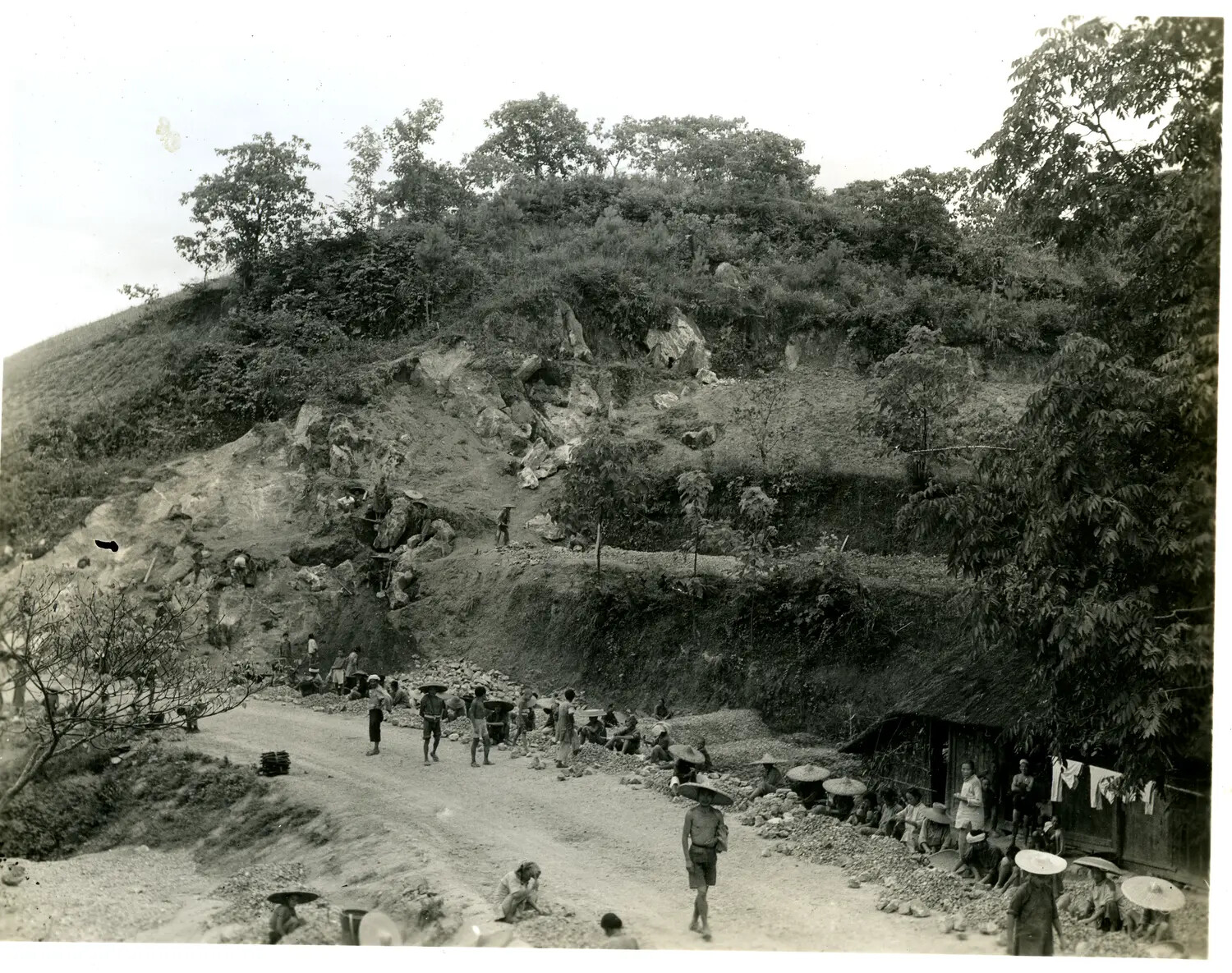 Road Construction/Quarry Labor Gang, China-Burma-India Theater, WWII