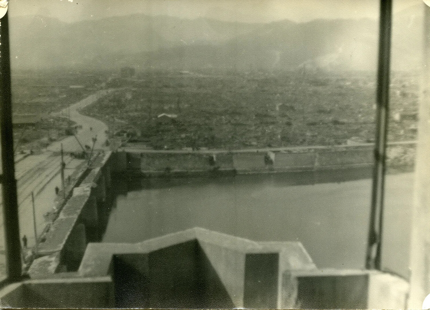 Elevated View of Hiroshima City and River from Ruined Building, Post-Atomic Bombing