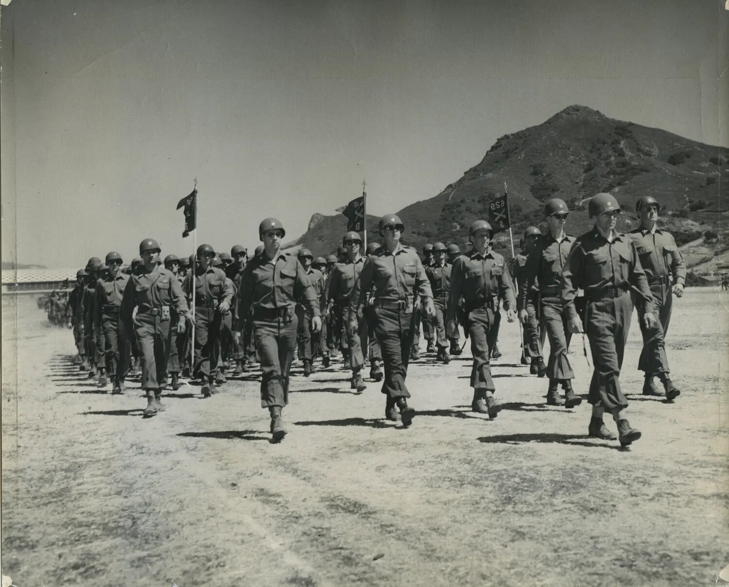 629th Field Artillery Battalion, California National Guard, on Review at Camp San Luis Obispo, 1948