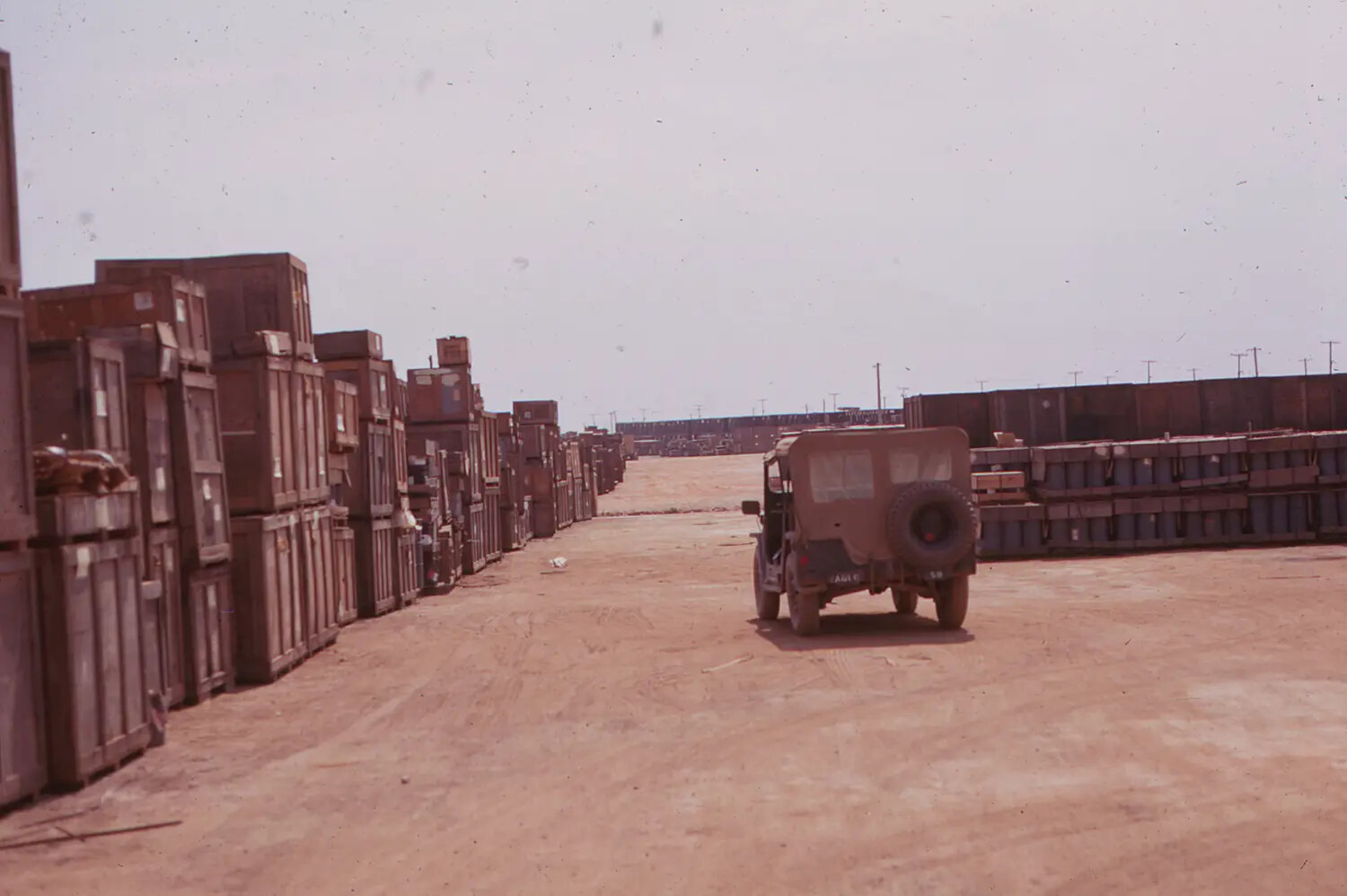 Military Supply Depot Storage Yard, Vietnam, 1968 Tet Offensive Period