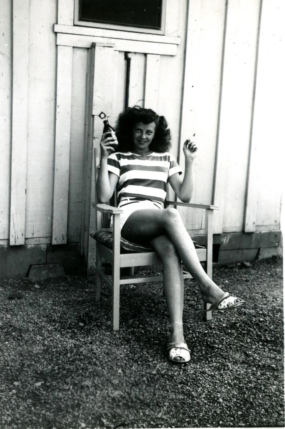 Home-Front Snapshot of a Young Woman, WWII-Era Personal Photo Album (CBI Theater Collection)