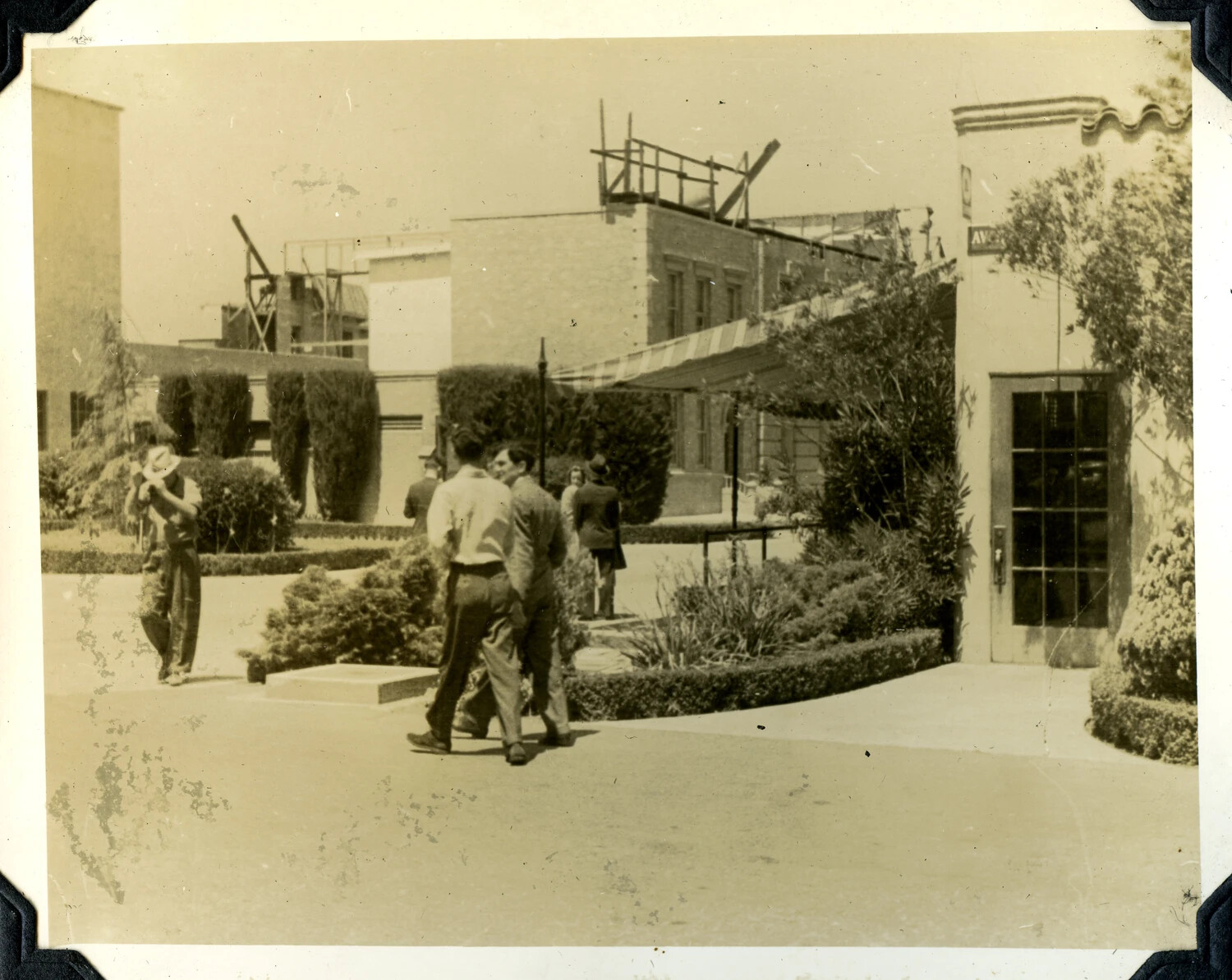 Courtyard Scene at Studio or Institutional Facility, Possibly Associated with U.S. Army Signal Corps Photographic Activities