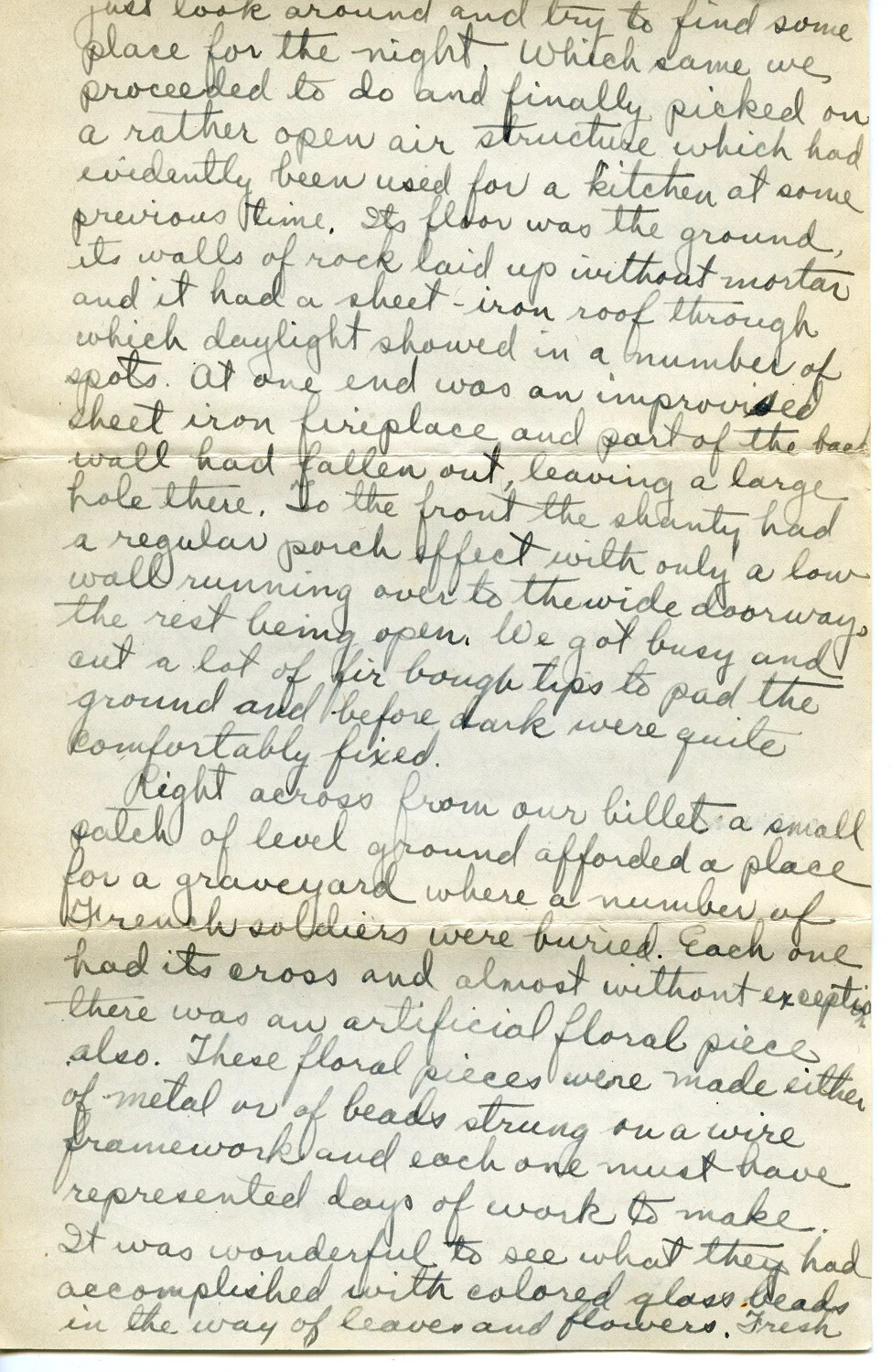 Handwritten WWI Letter, Page 5E, Pvt. Willis W. Wagener to His Son