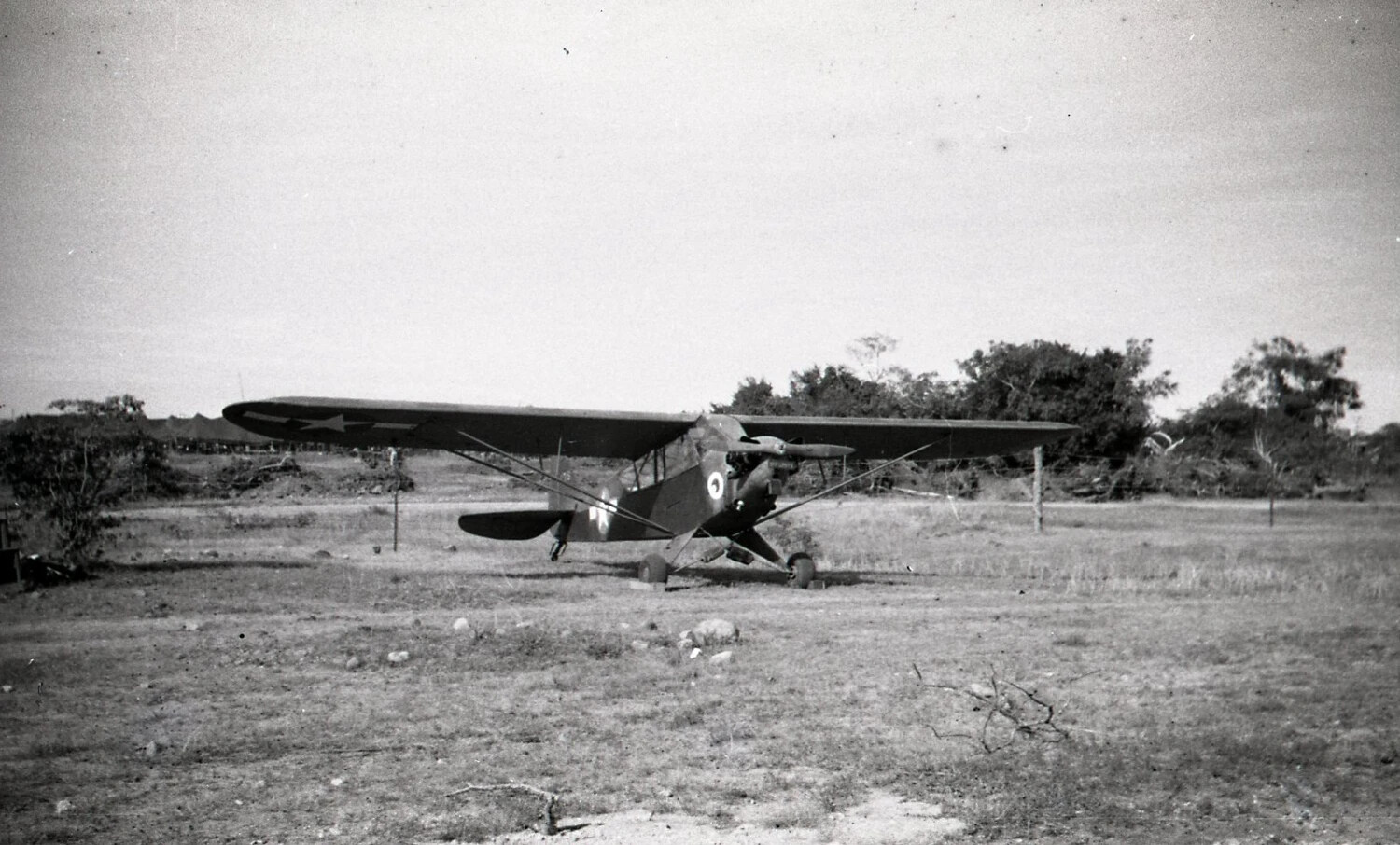 Piper L-4 Grasshopper Liaison Aircraft, Frontal View, Luzon, Philippines, WWII