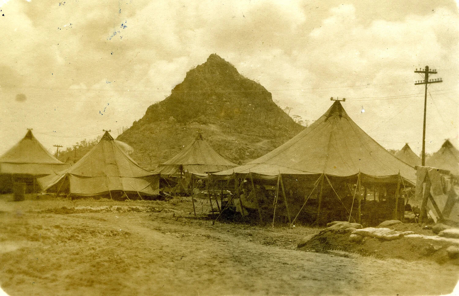 345th Bombardment Group Tent Camp Beneath the Pinnacle, Ie Shima, 1945