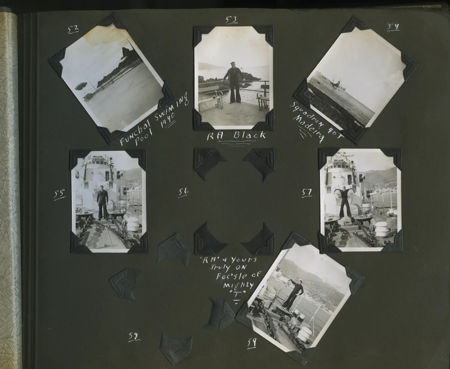 Album Page: USS Trenton Sailors at Funchal, Madeira, Photos 52-59 (1940)
